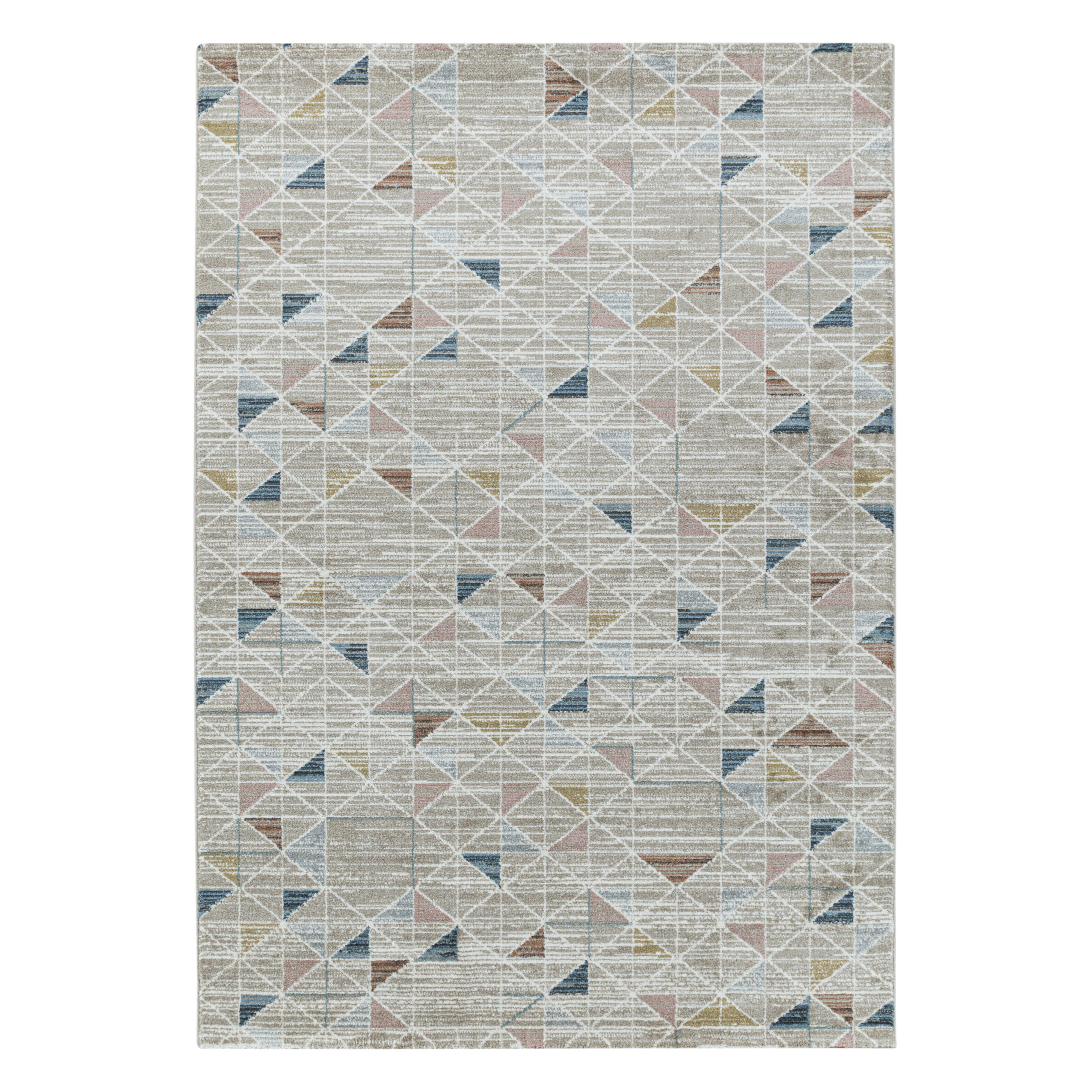Kurzflor-Teppich modernes Dreieck-Design bunt