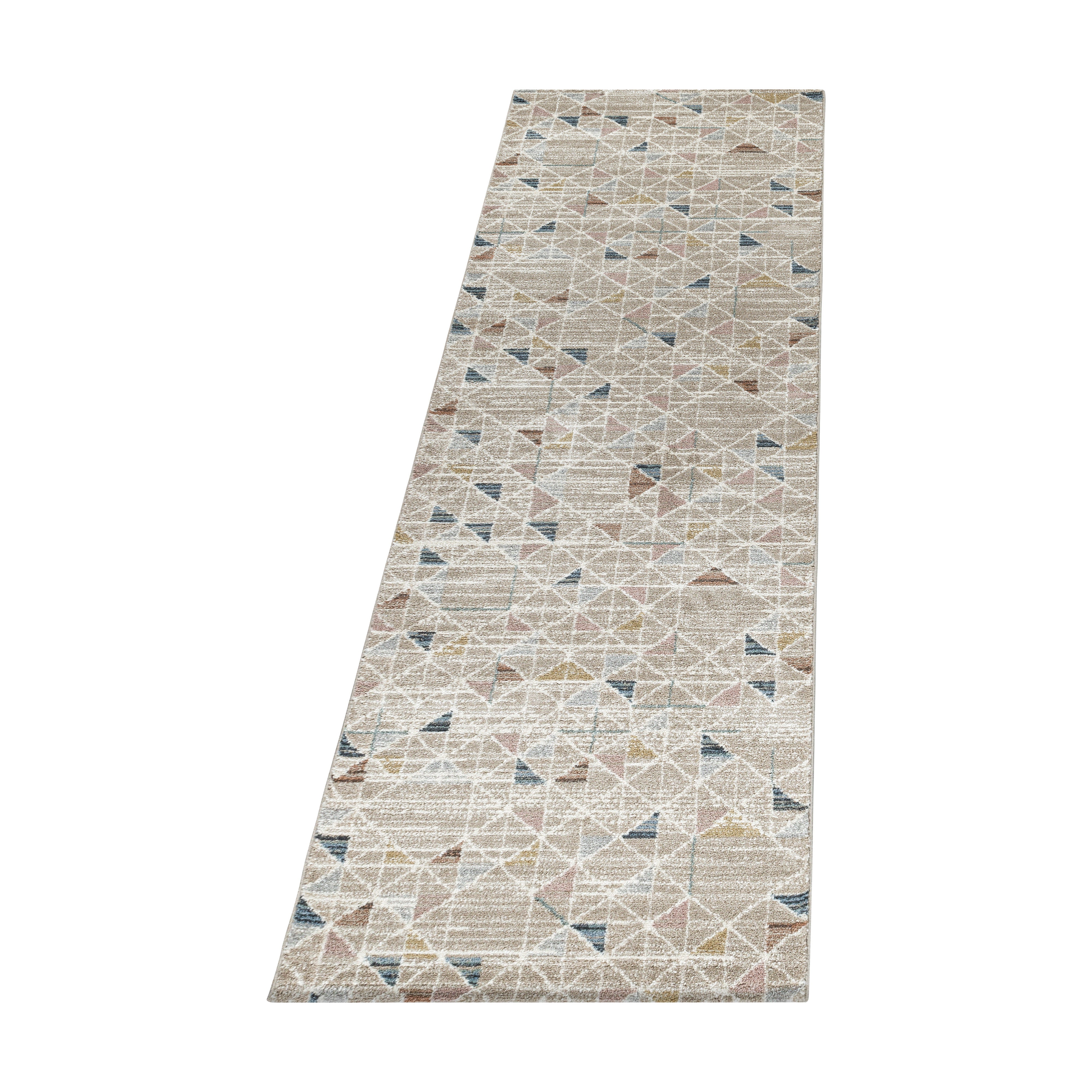 Kurzflor-Teppich modernes Dreieck-Design bunt