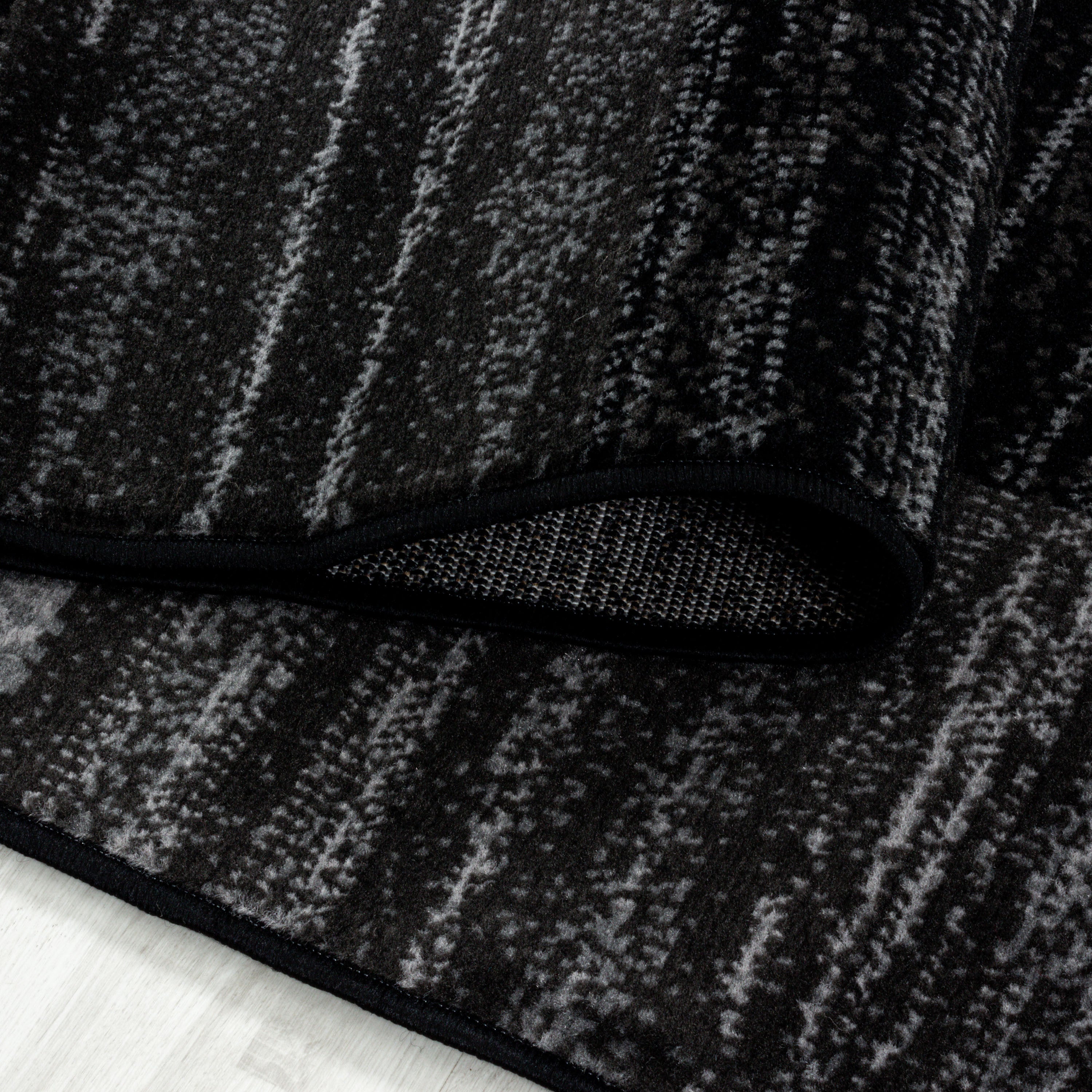 Kurzflor-Teppich elegantes kariertes Design schwarz