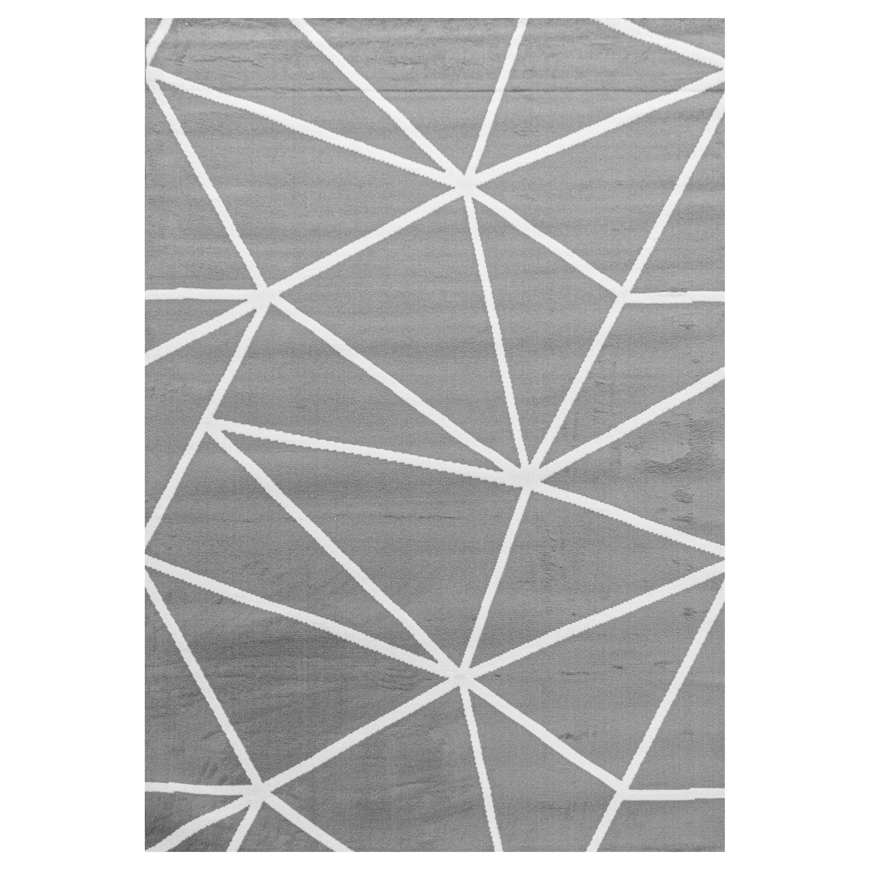 Kurzflor-Teppich Geometrisches Design in grau