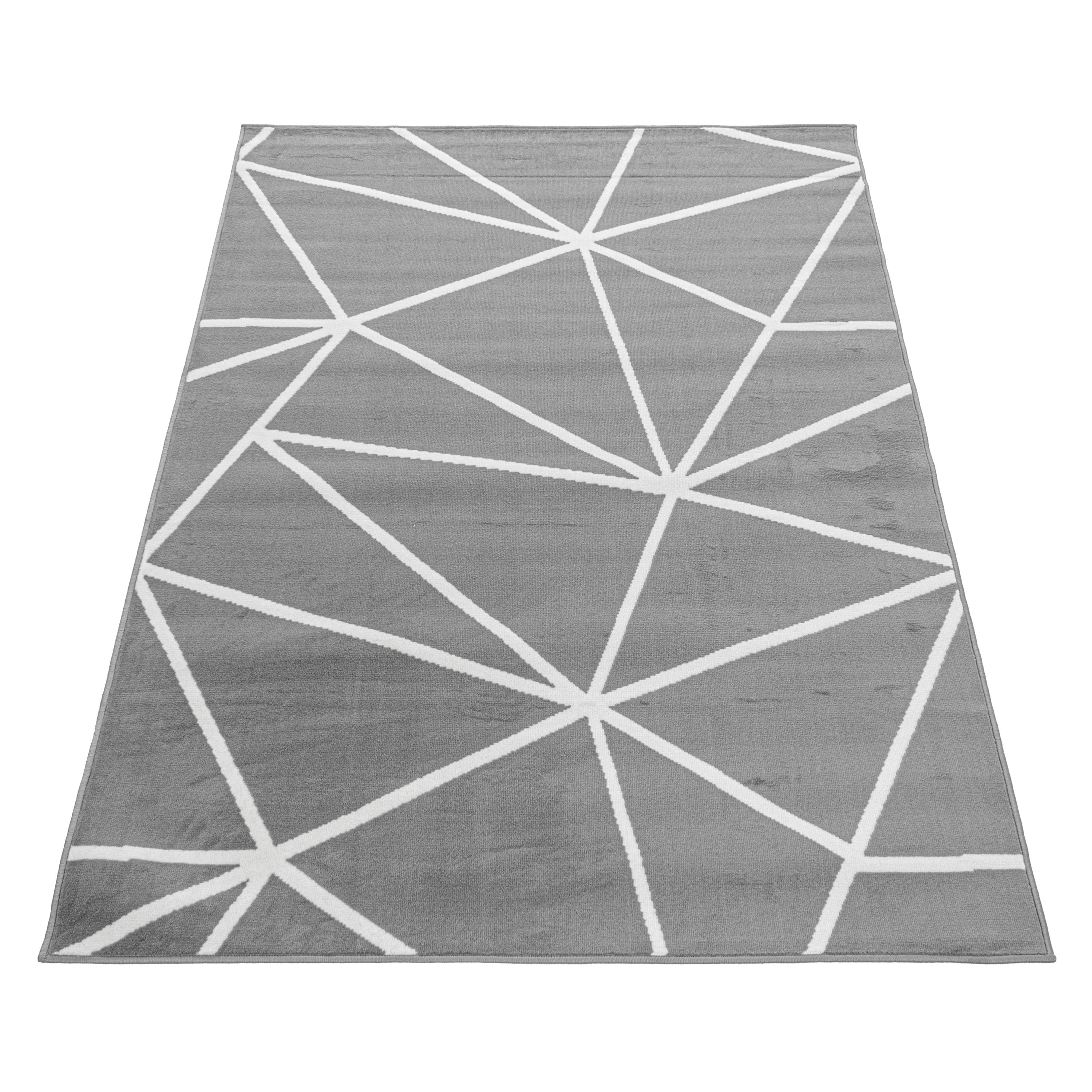 Kurzflor-Teppich Geometrisches Design in grau