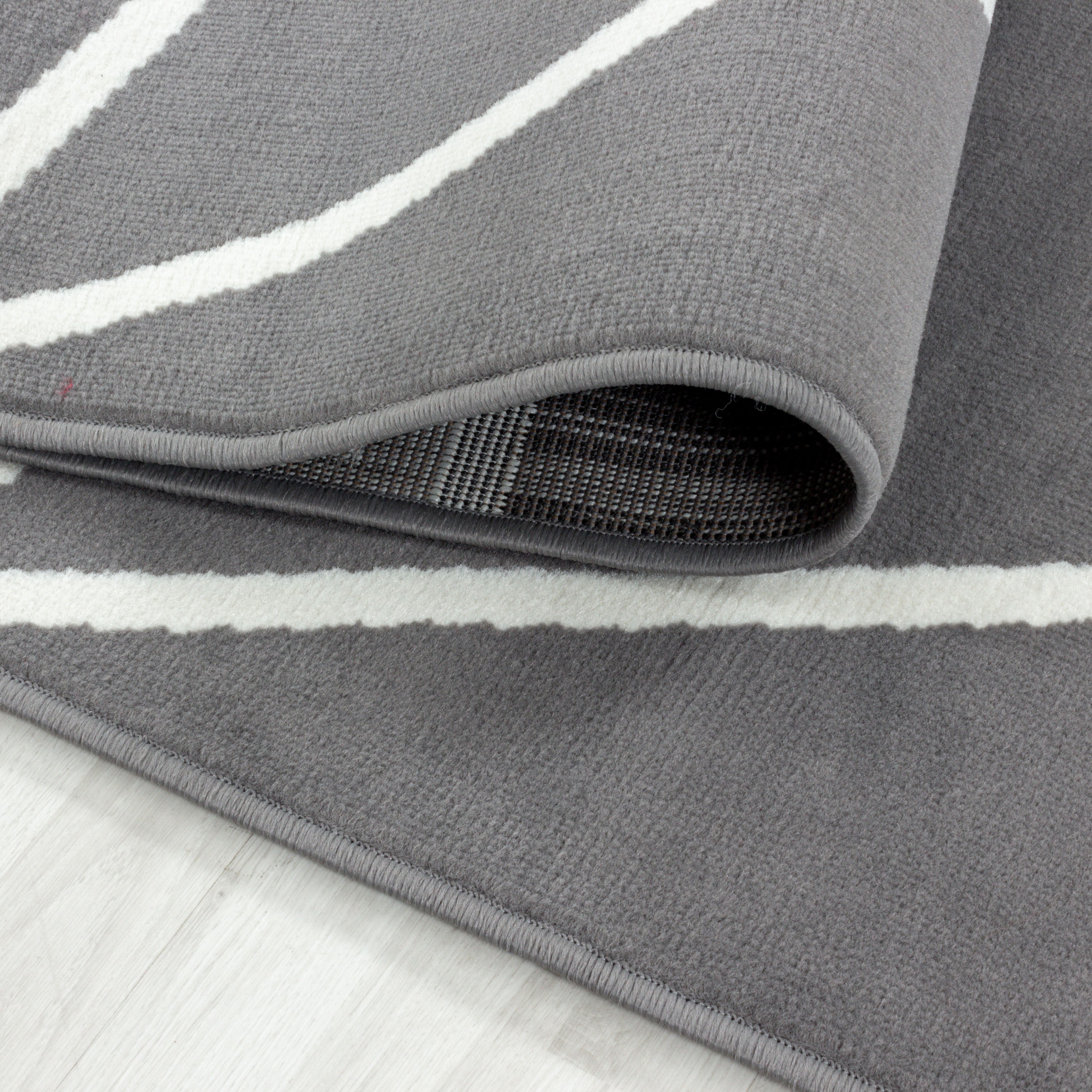 Kurzflor-Teppich Geometrisches Design in grau