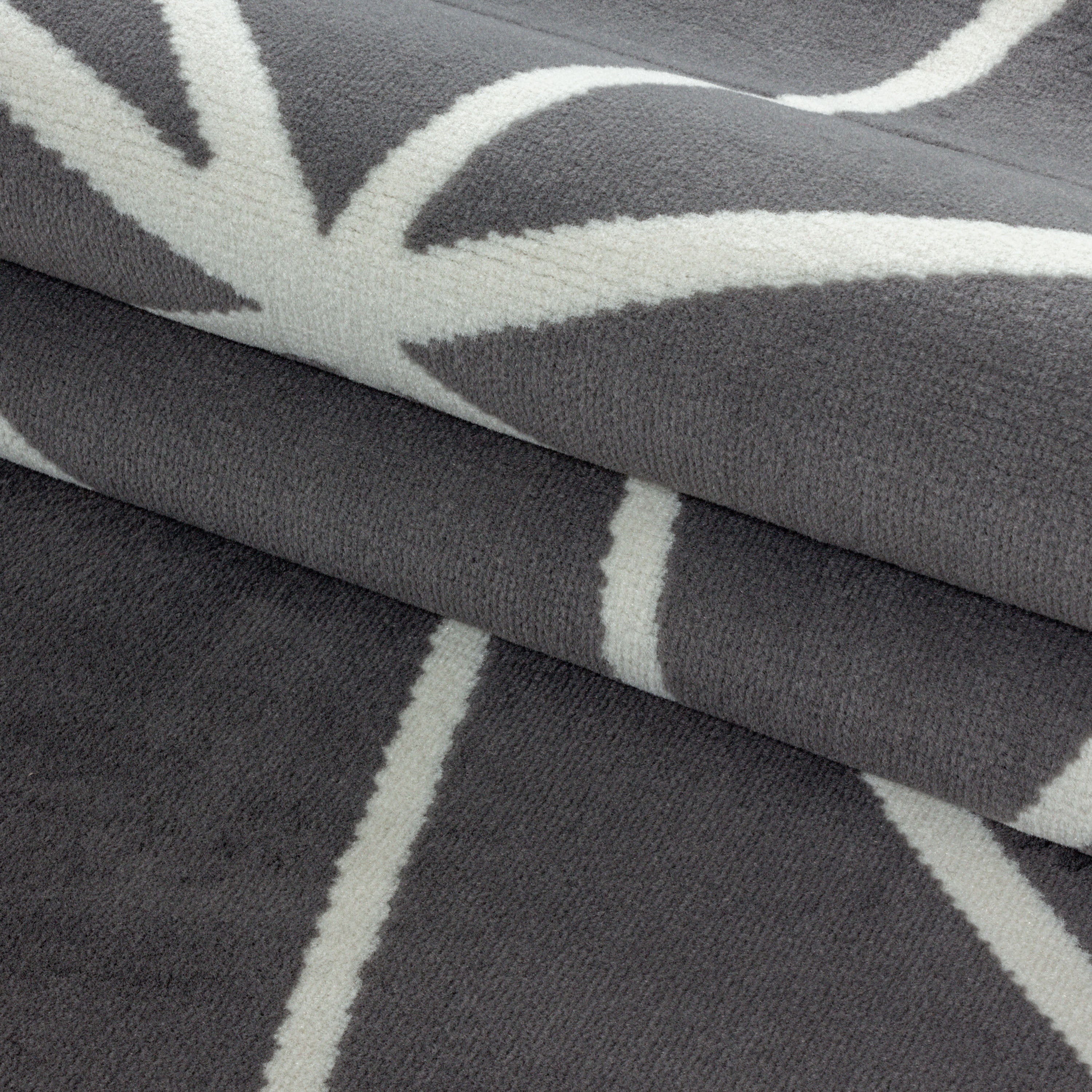 Kurzflor-Teppich Geometrisches Design in grau