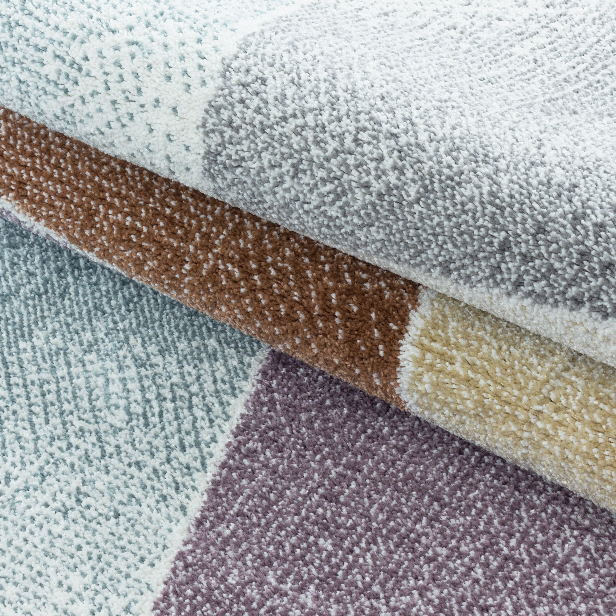 Kurzflor-Teppich für Wohnzimmer abstrakt mehrere Farben