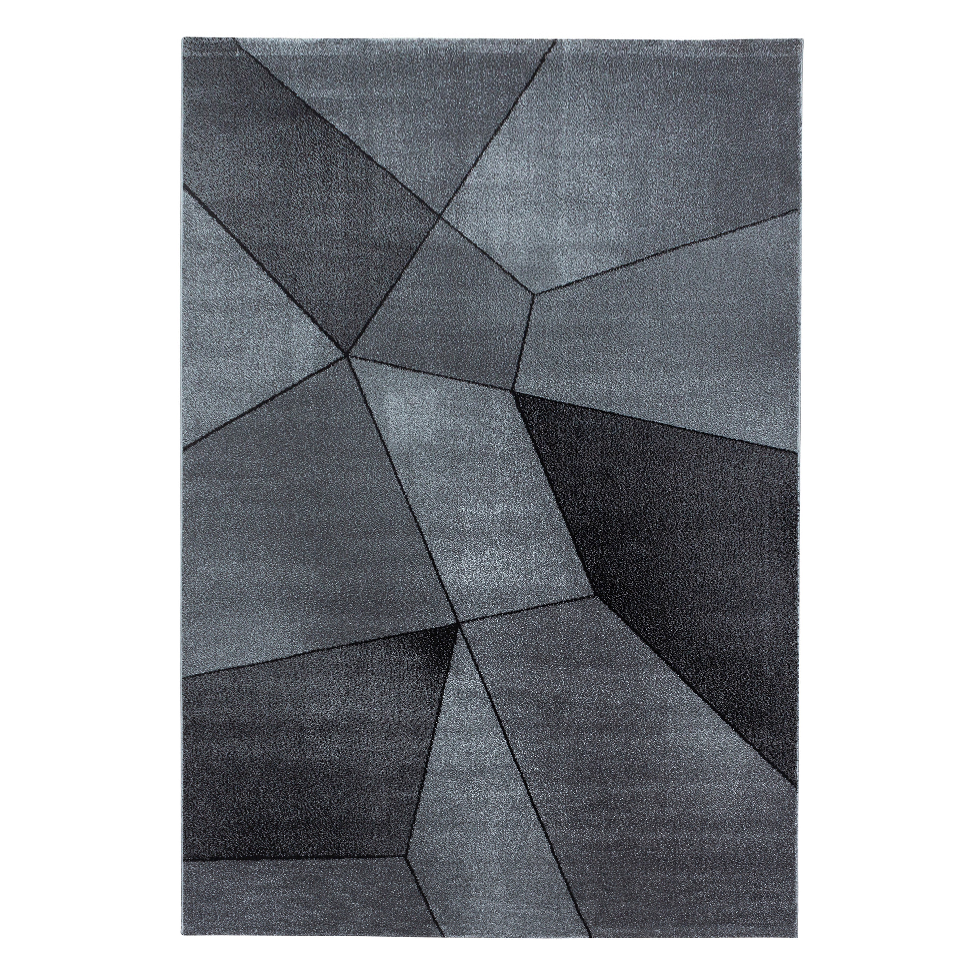 Kurzflor-Teppich Edeles Design grau und rosa