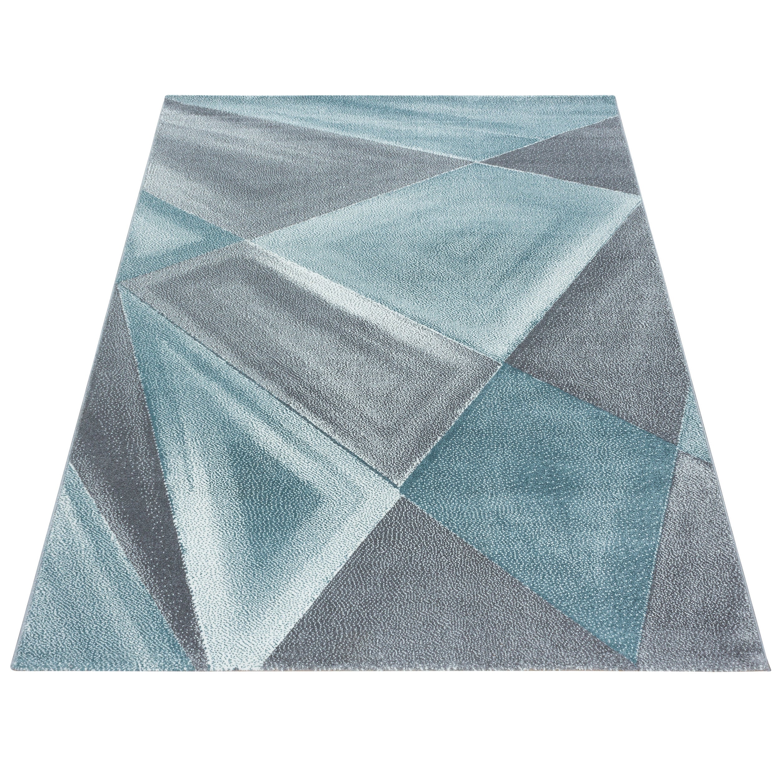 Kurzflor-Teppich modernes Design in blau und rosa