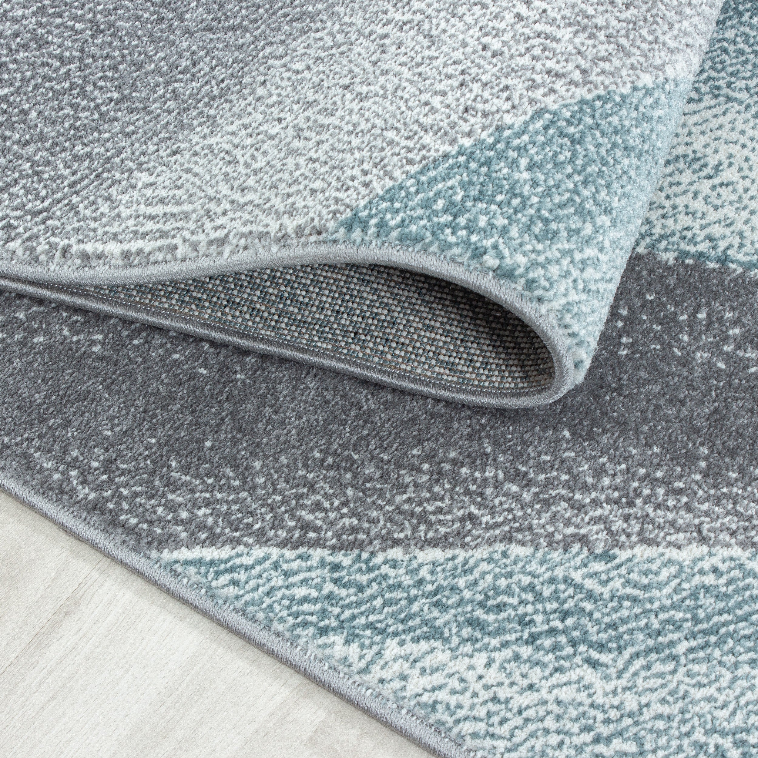 Kurzflor-Teppich modernes Design in blau und rosa