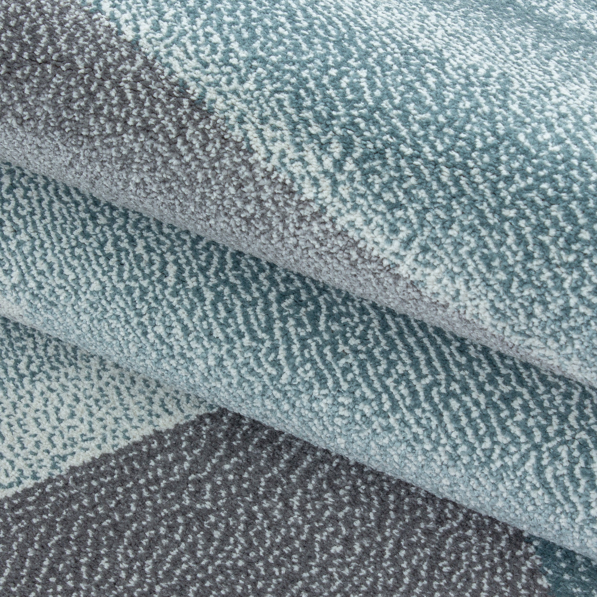 Kurzflor-Teppich modernes Design in blau und rosa