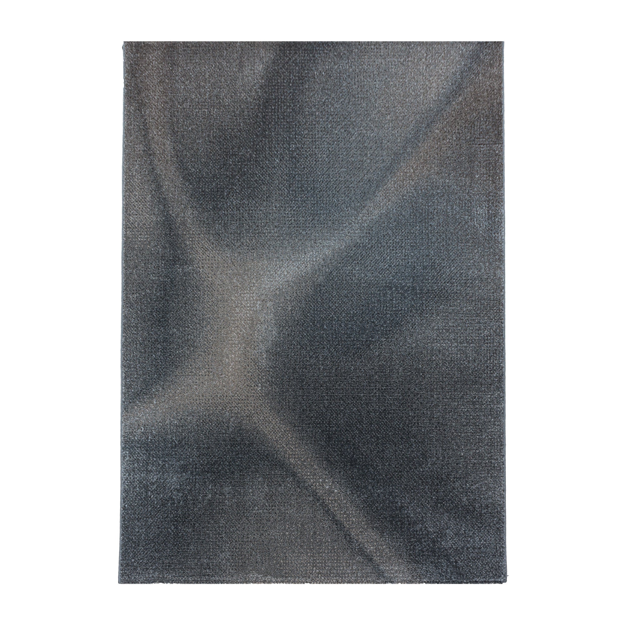 Kurzflor-Teppich abstraktes Design braun und blau