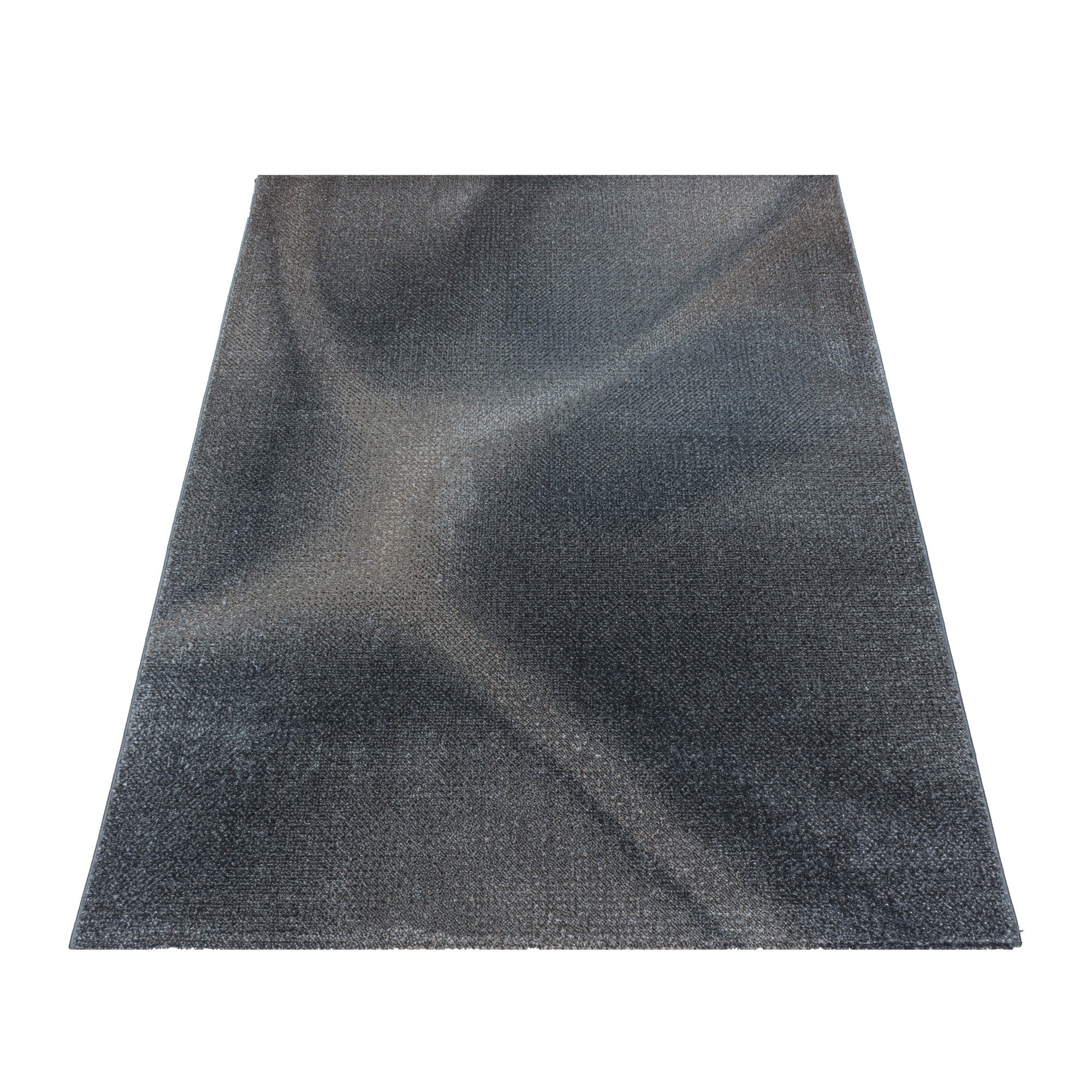 Kurzflor-Teppich abstraktes Design braun und blau