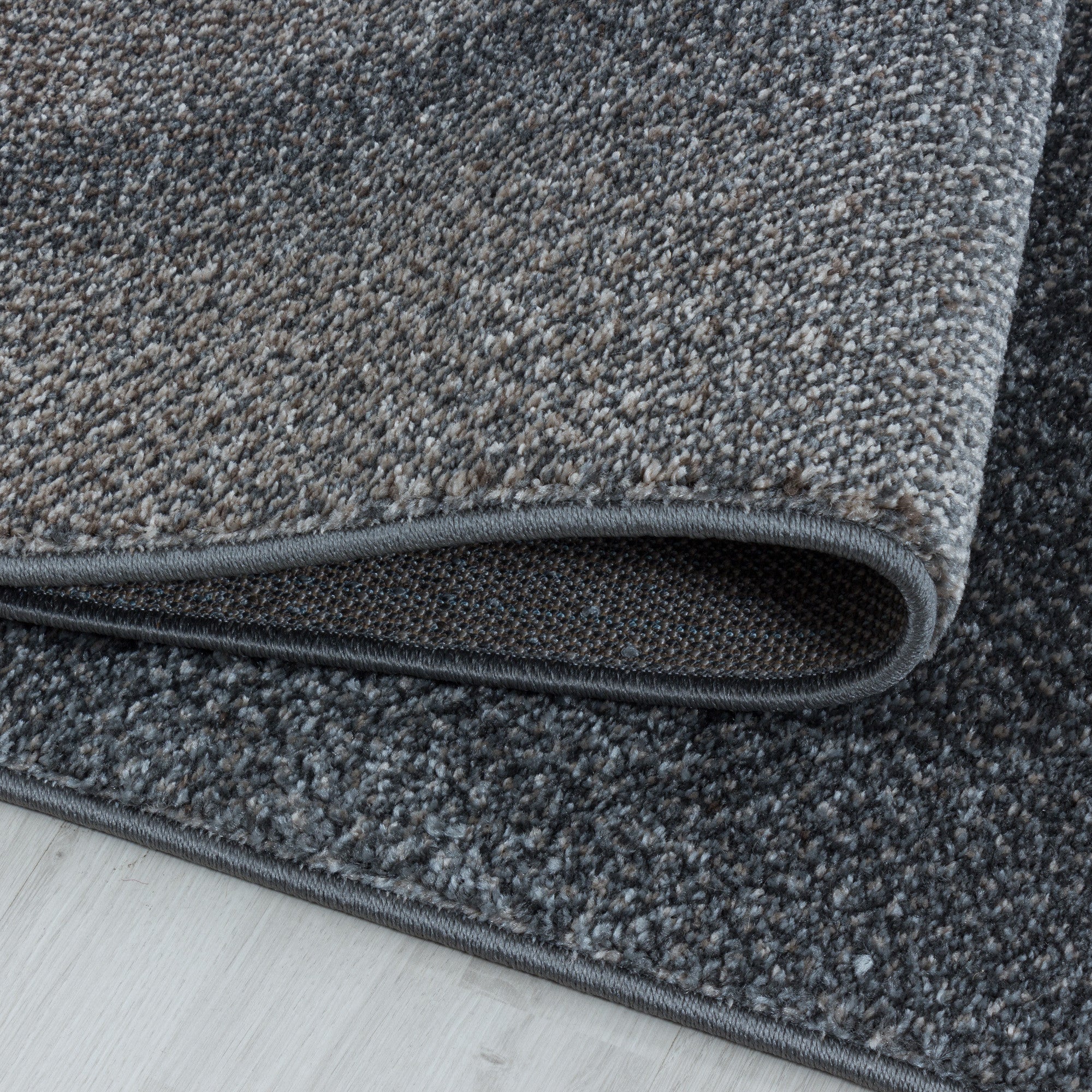 Kurzflor-Teppich abstraktes Design braun und blau