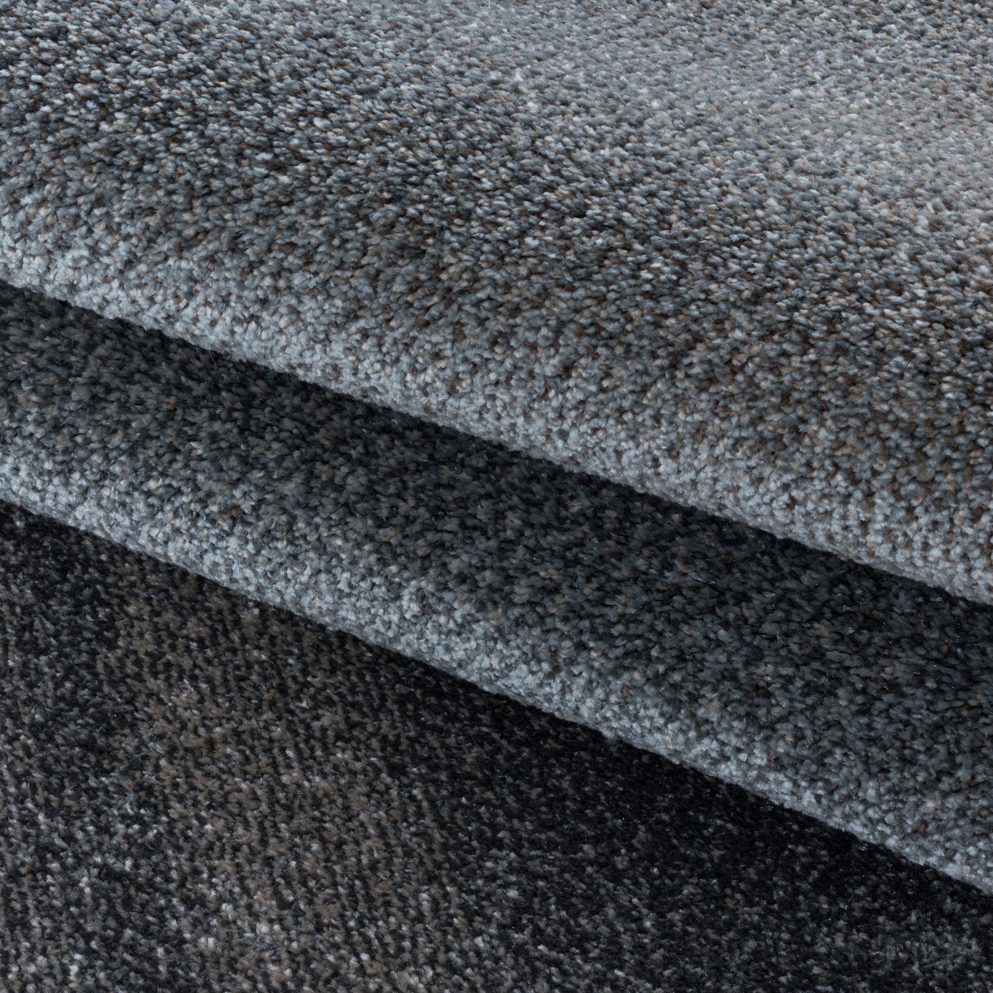 Kurzflor-Teppich abstraktes Design braun und blau