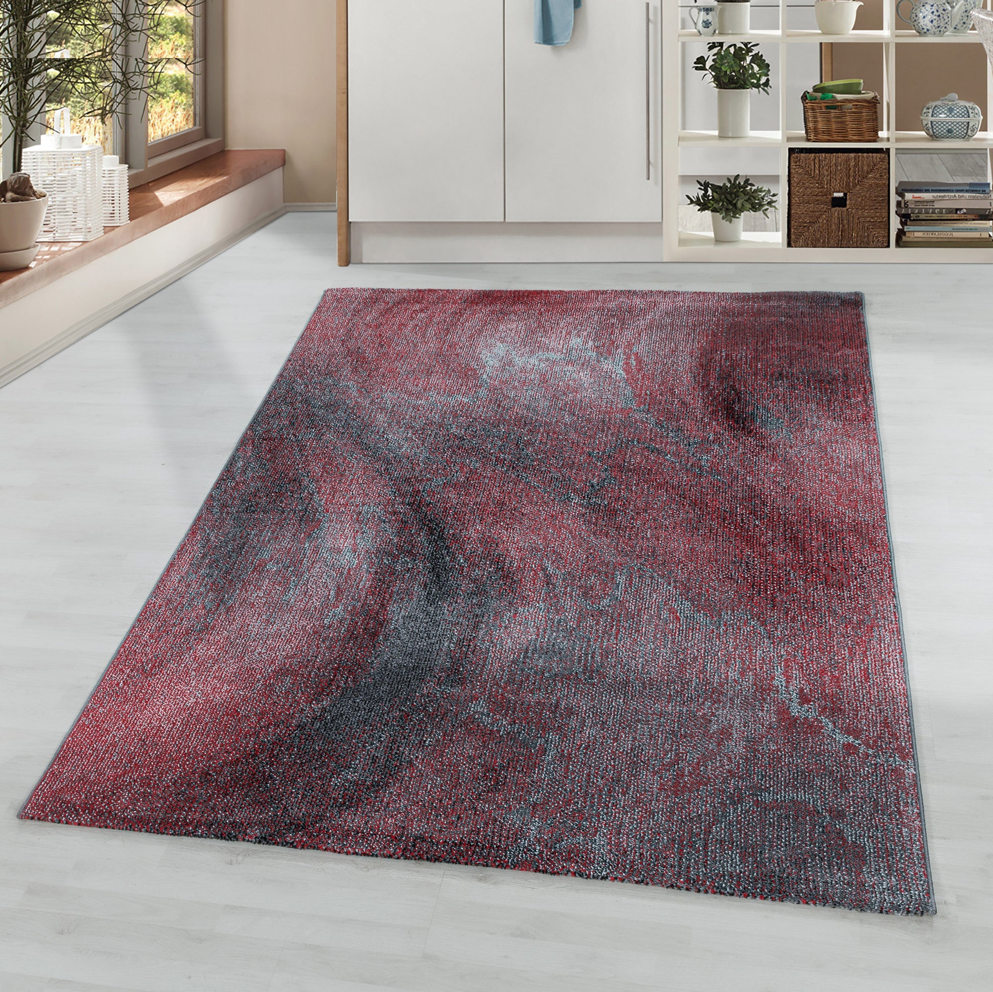 Kurzflor-Teppich im modernen abstrakten Wellen Stil