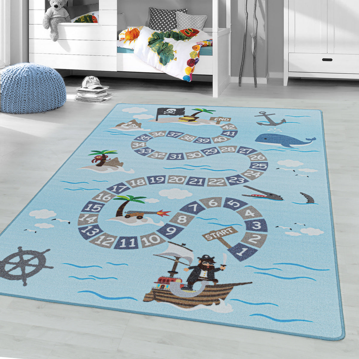 Design 2908 Blau Rechteckig