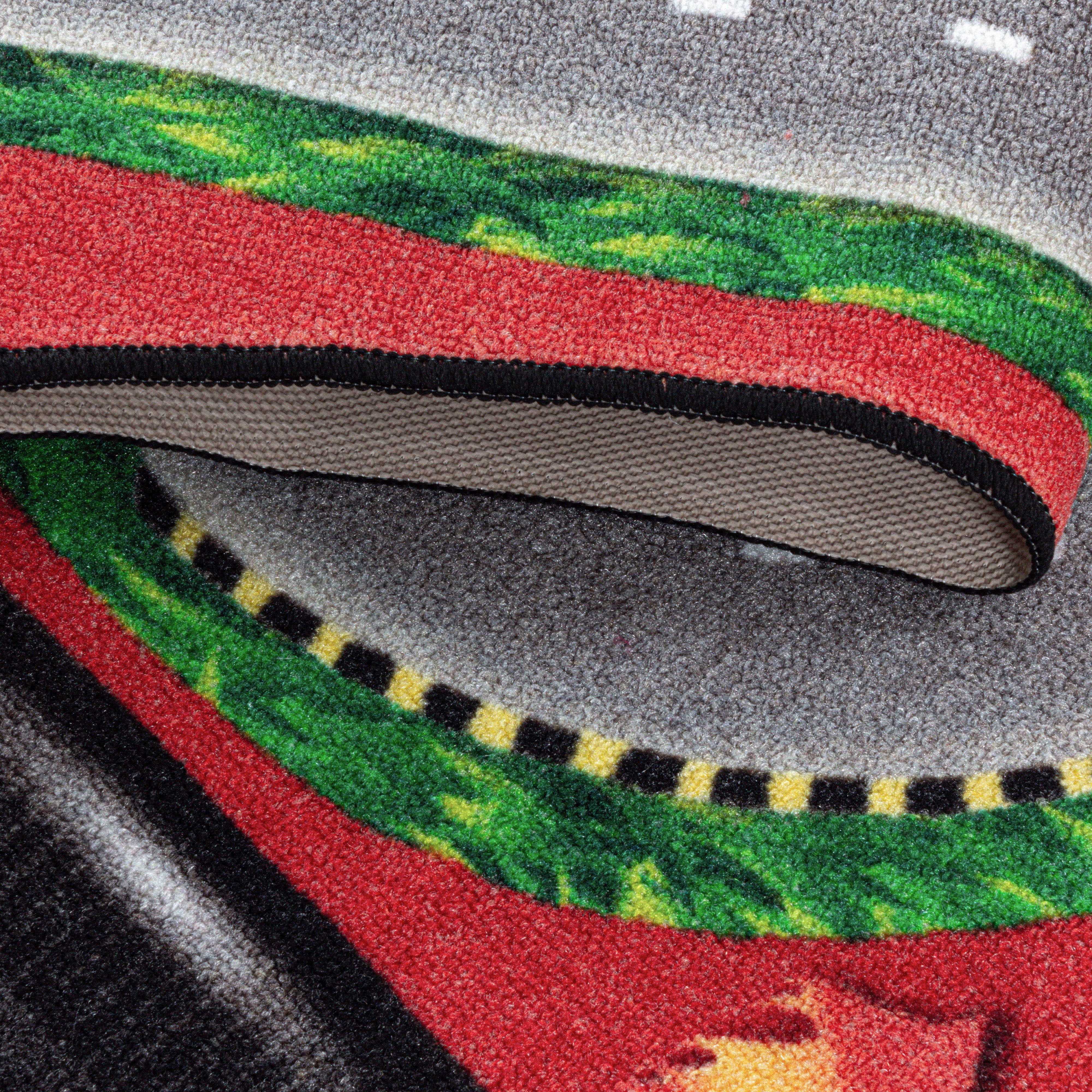 Kinder-Teppich Rennstrecken Design rot