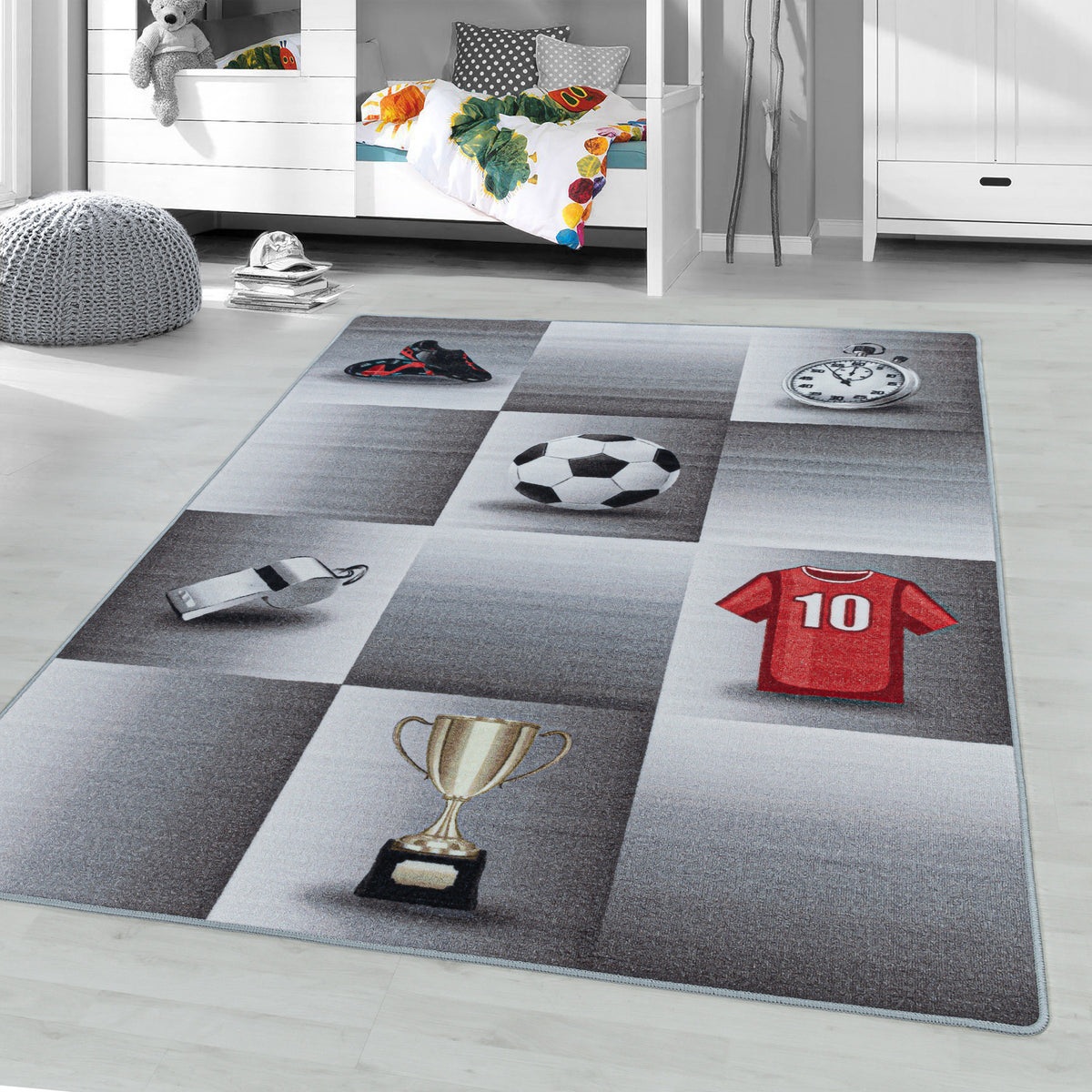 Kinderteppich PLAY – Fußballmotiv