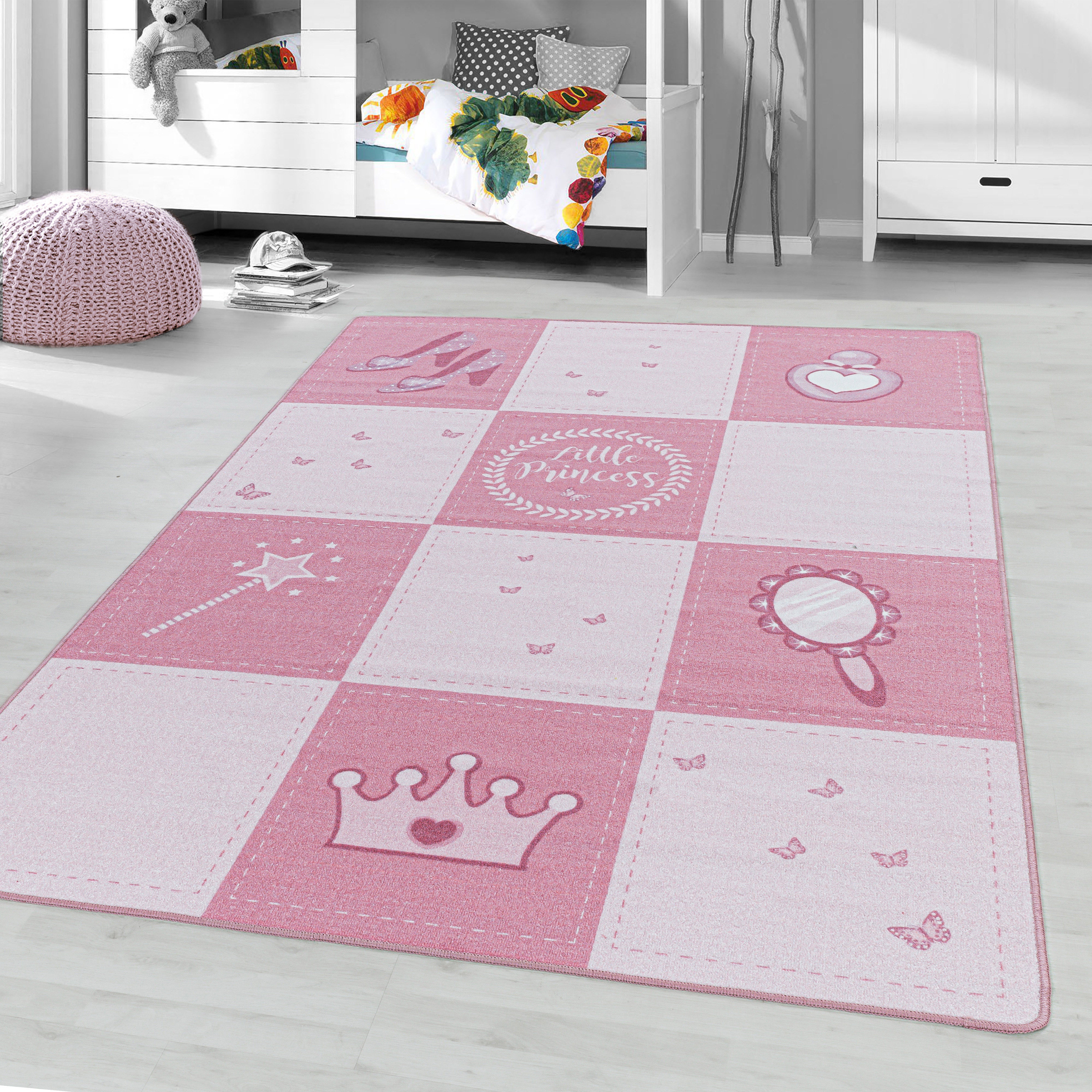 Kinder-Teppich Prinzessin-Design rosa