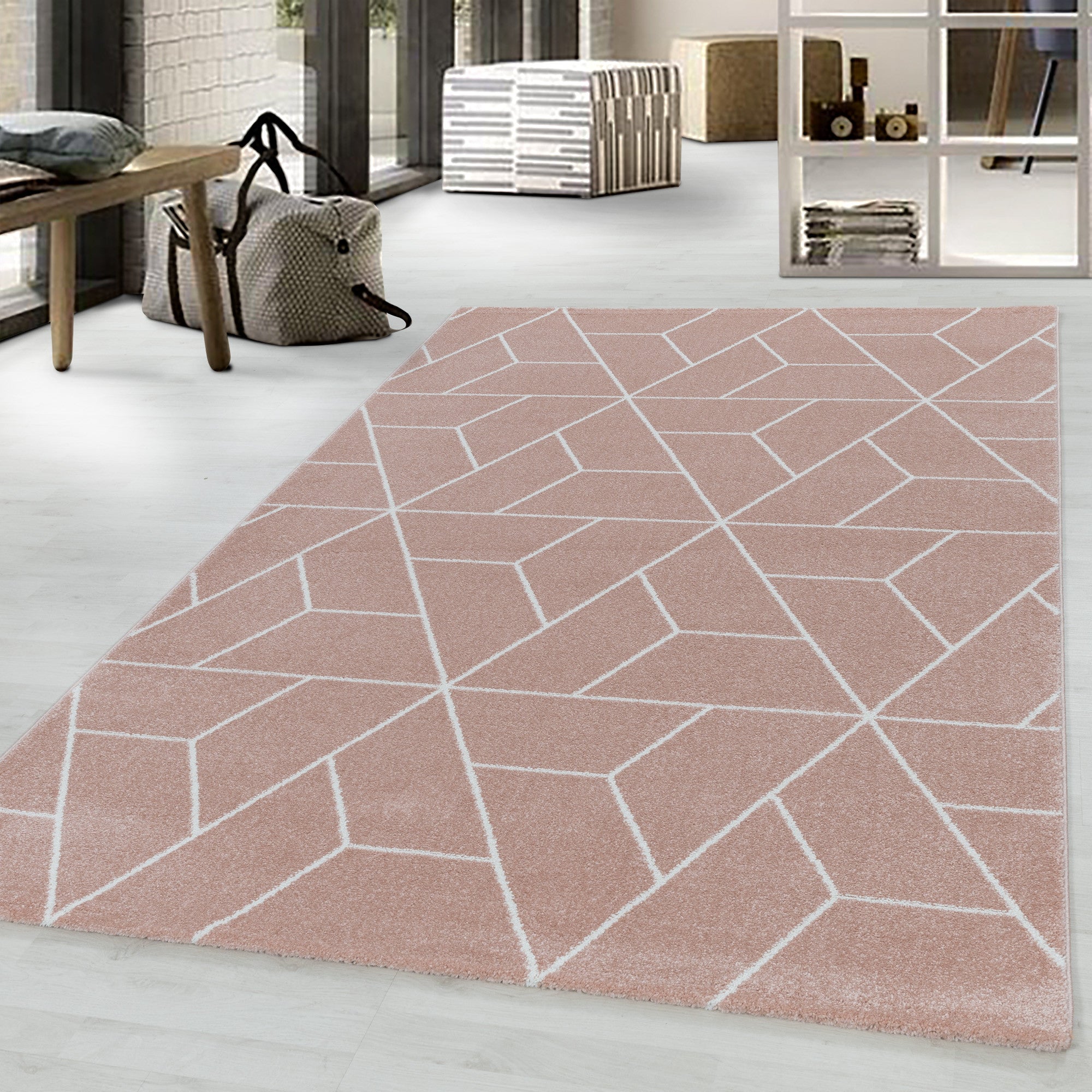 Kurzflor-Teppich lebhaftes geometrisches Design