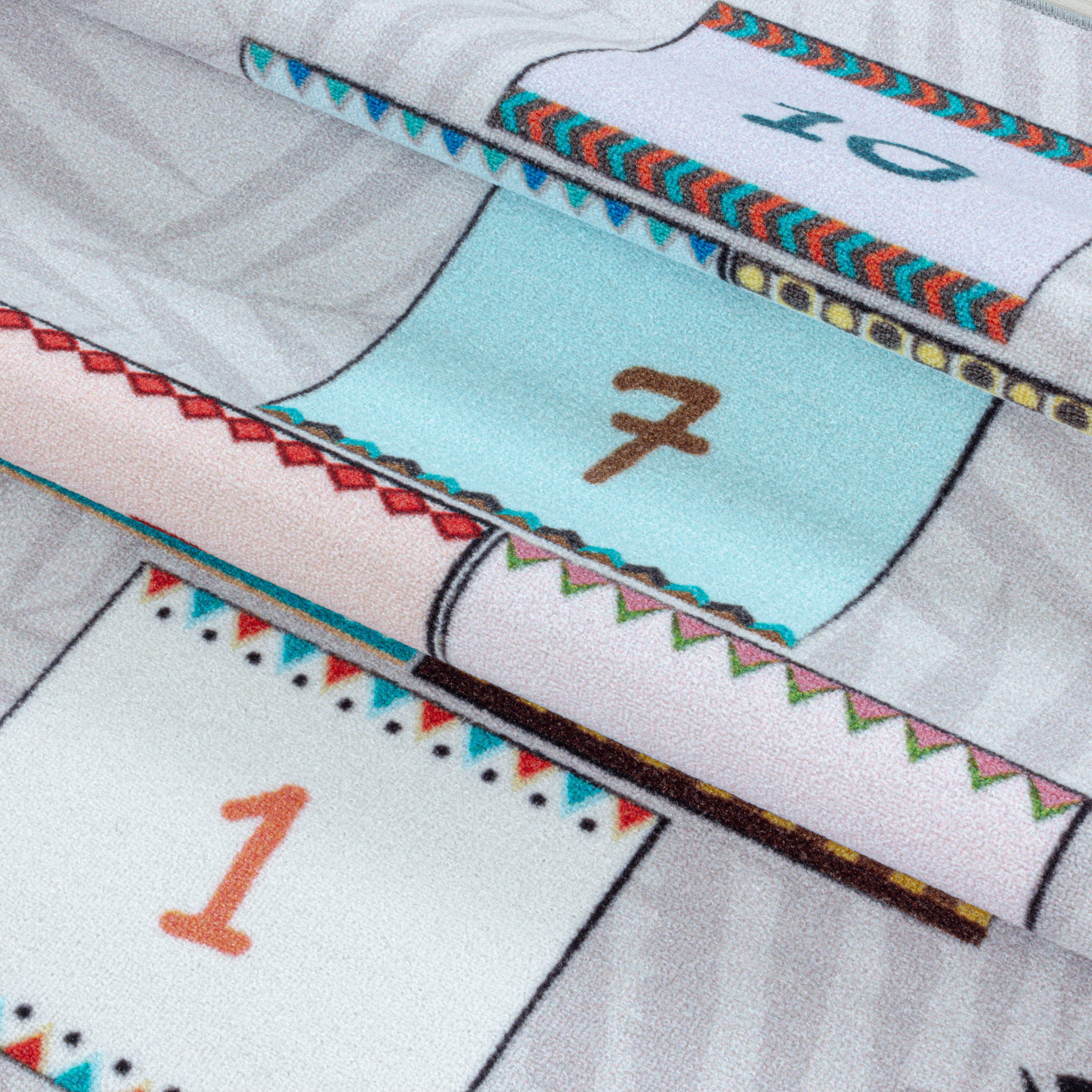 Kinder-Teppich bunt im Himmel und Hölle Design