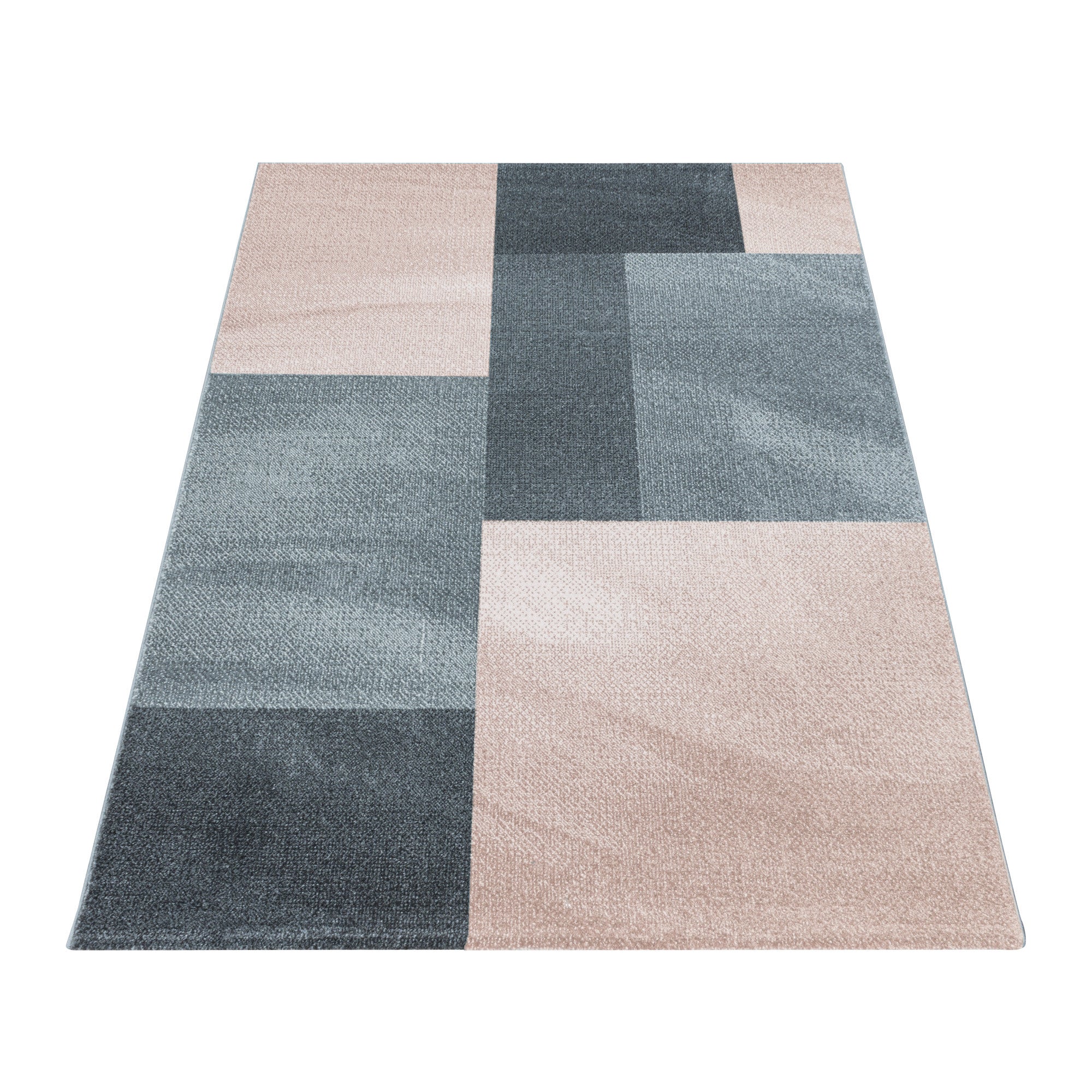 Kurzflor-Teppich modernes kariertes Design diverse Farben