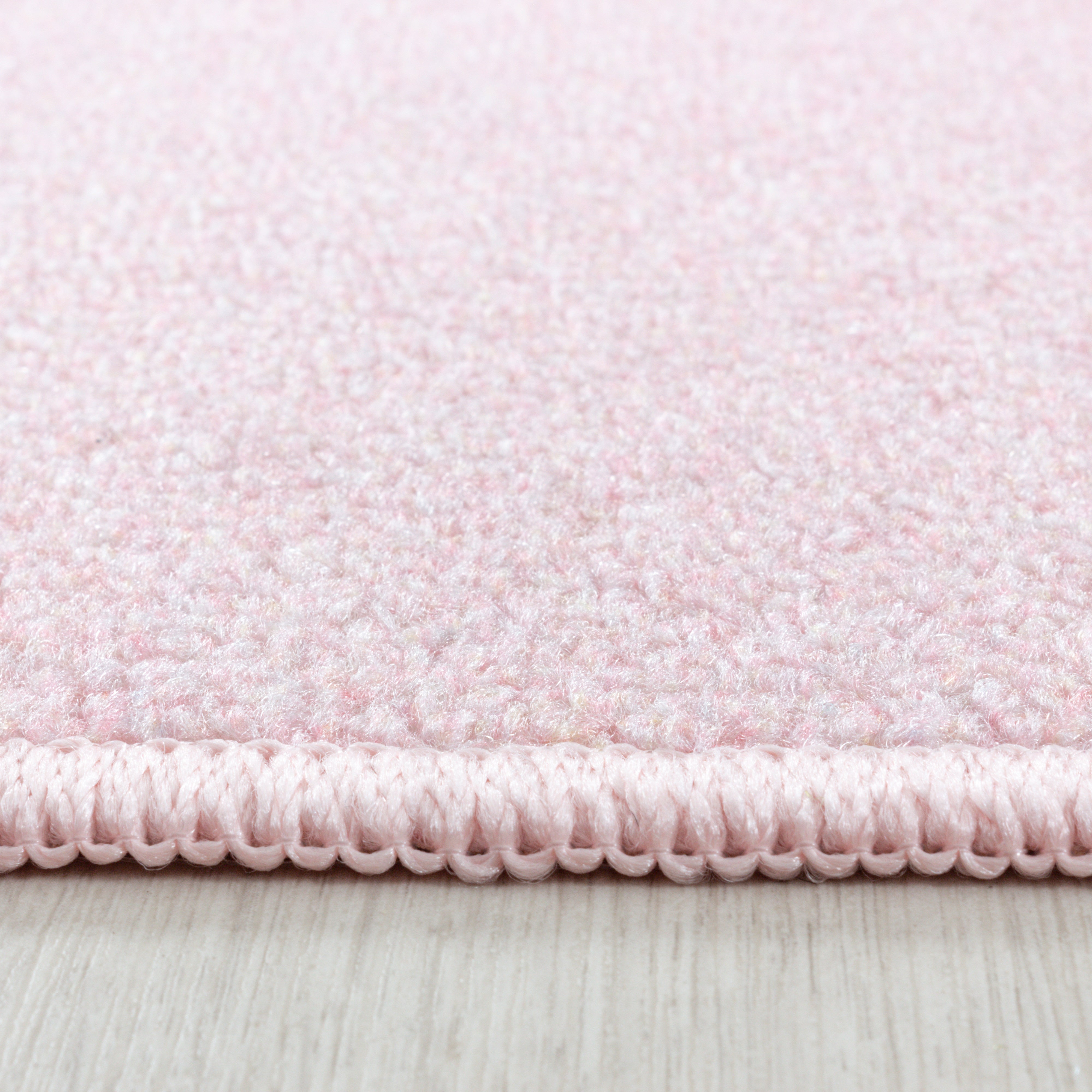 Kinder-Teppich lachender Stern in blau rosa und grau