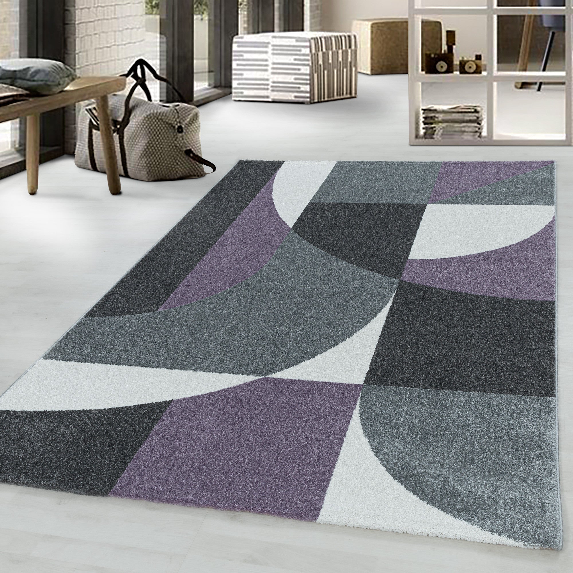 Kurzflor-Teppich futuristisches Design in vielen Farben