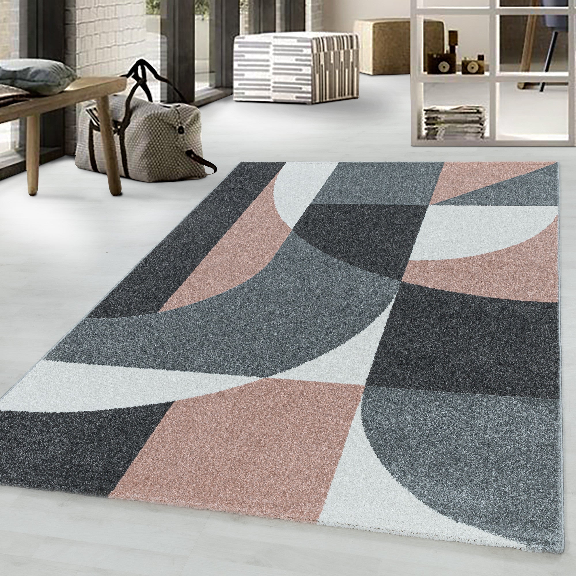 Kurzflor-Teppich futuristisches Design in vielen Farben