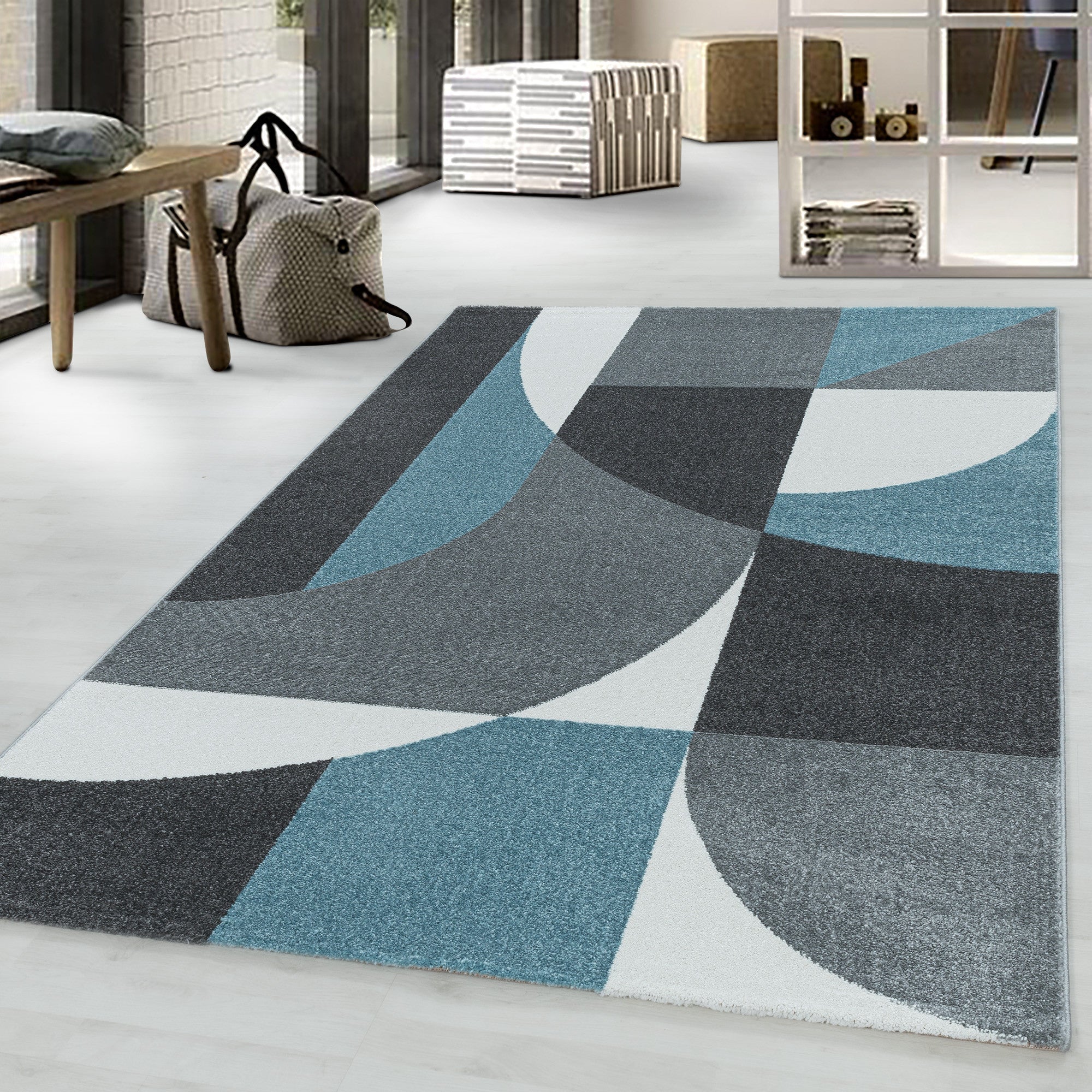 Kurzflor-Teppich futuristisches Design in vielen Farben