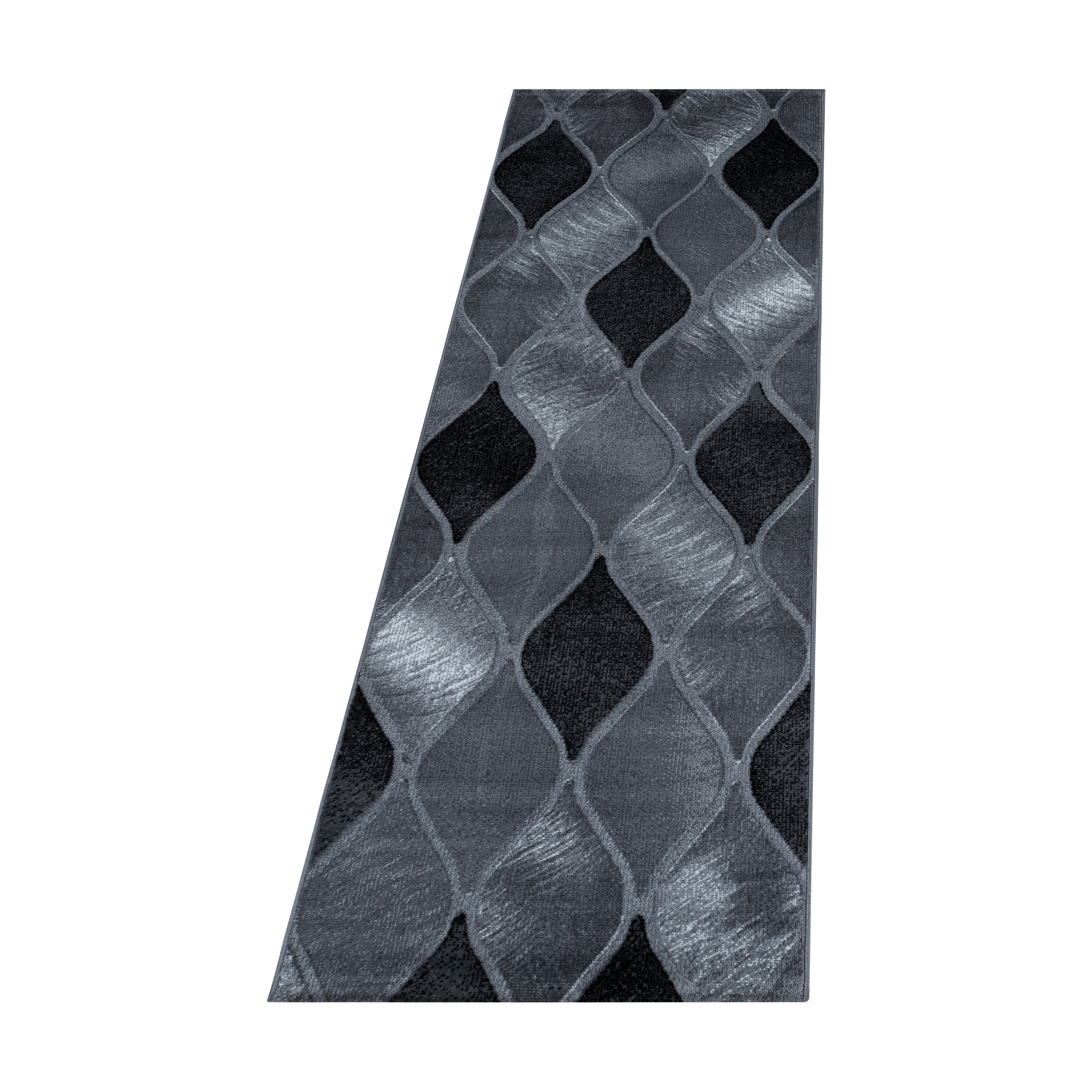 Kurzflor-Teppich stilvolles geometrisches Design schwarz