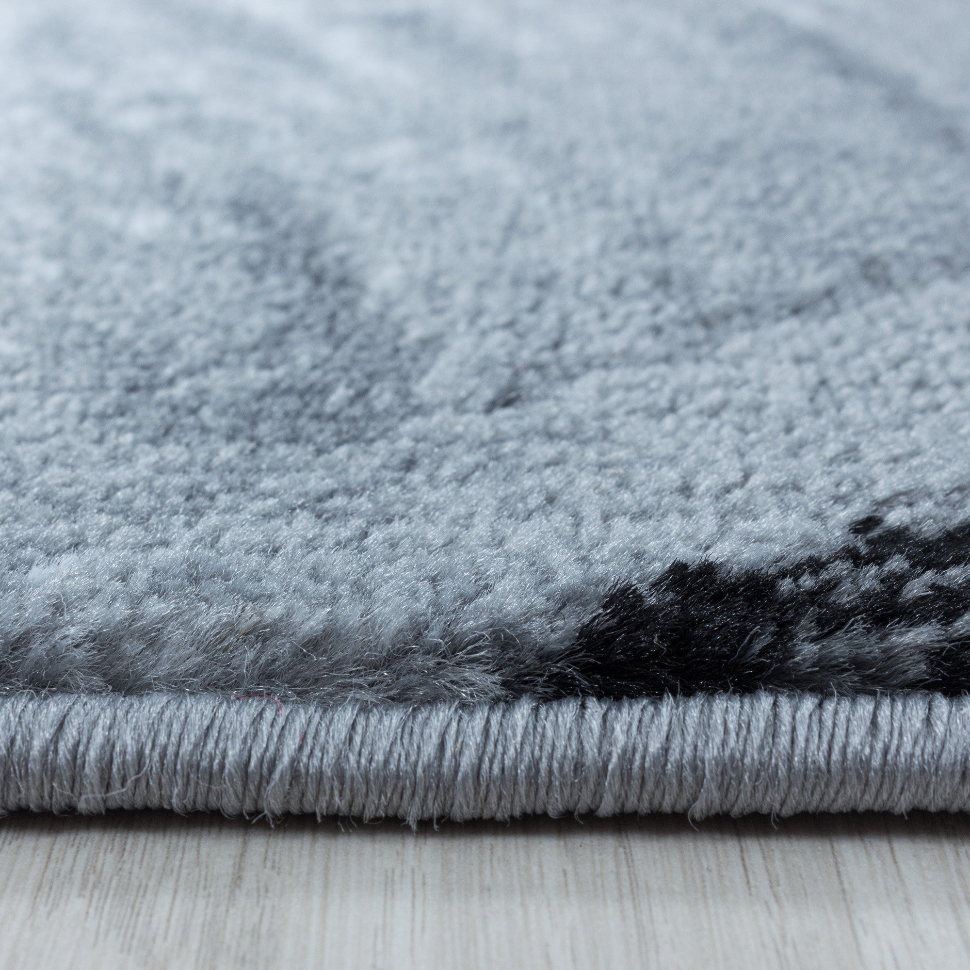 Kurzflor-Teppich stilvolles geometrisches Design schwarz