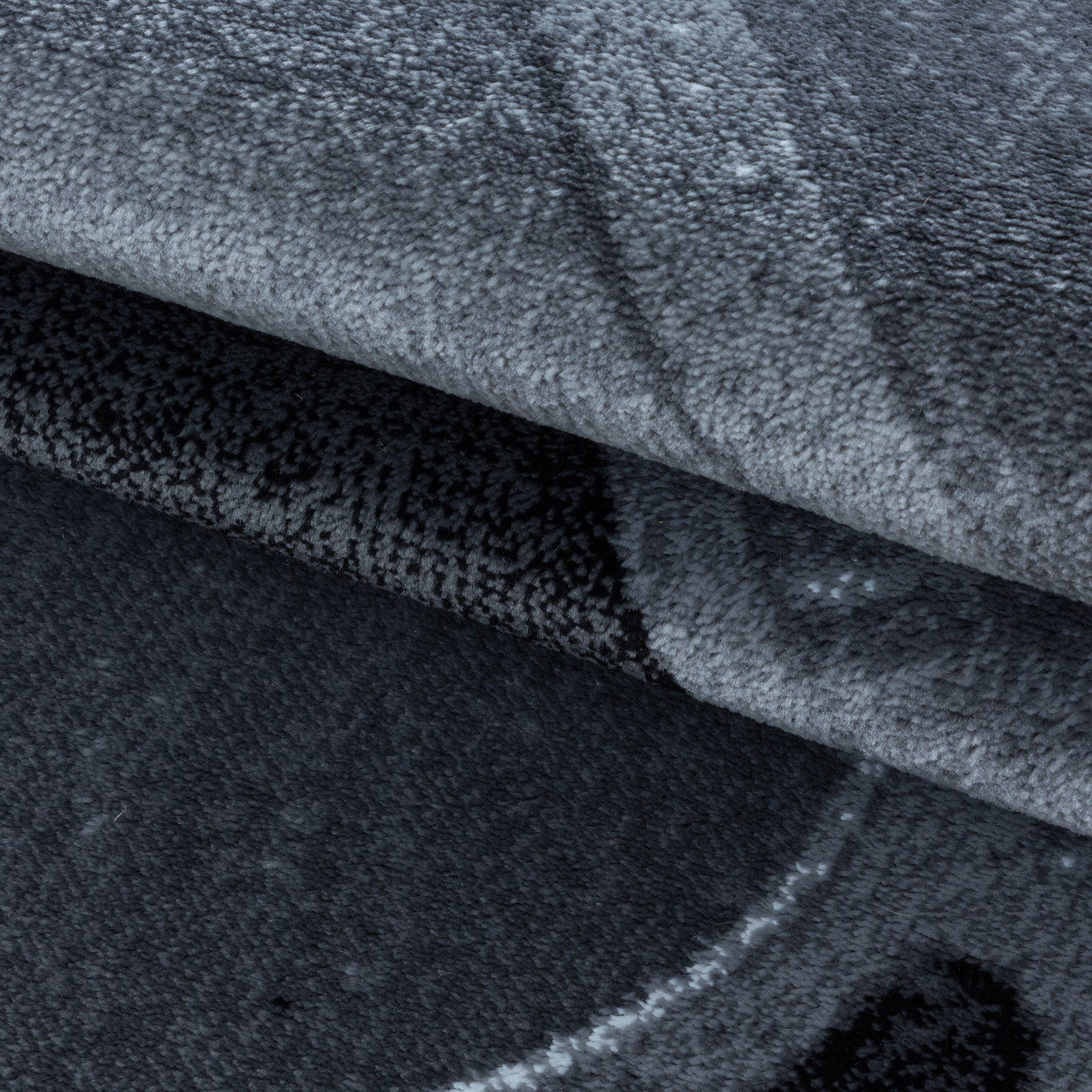 Kurzflor-Teppich stilvolles geometrisches Design schwarz