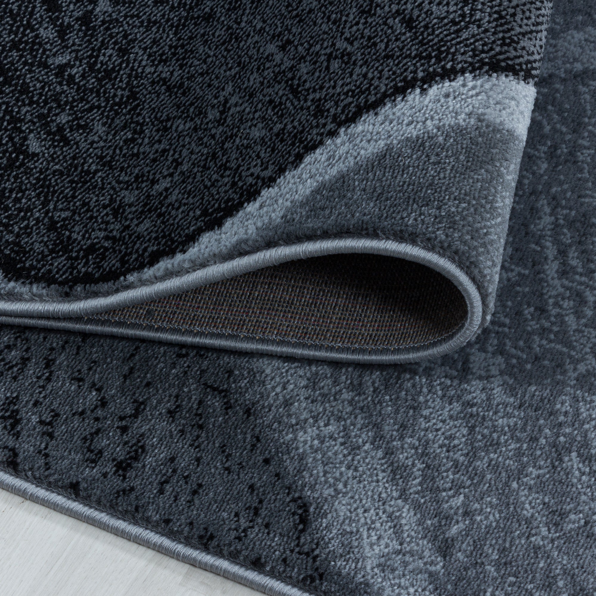 Kurzflor-Teppich stilvolles geometrisches Design schwarz