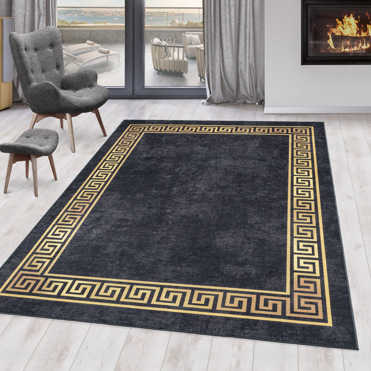 Design 4305 Schwarz Rechteckig