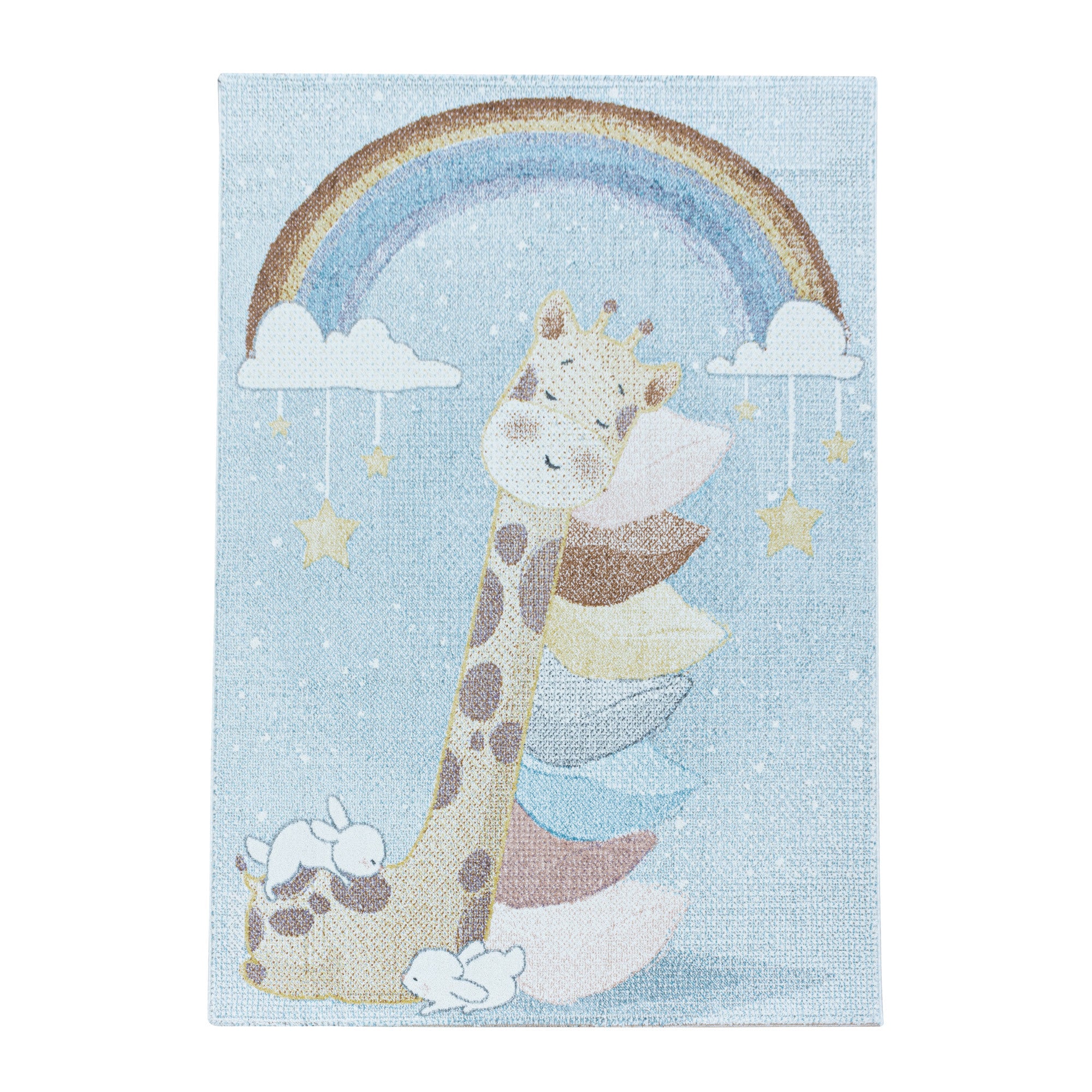 Kinder-Teppich Giraffe Regenbogen Design