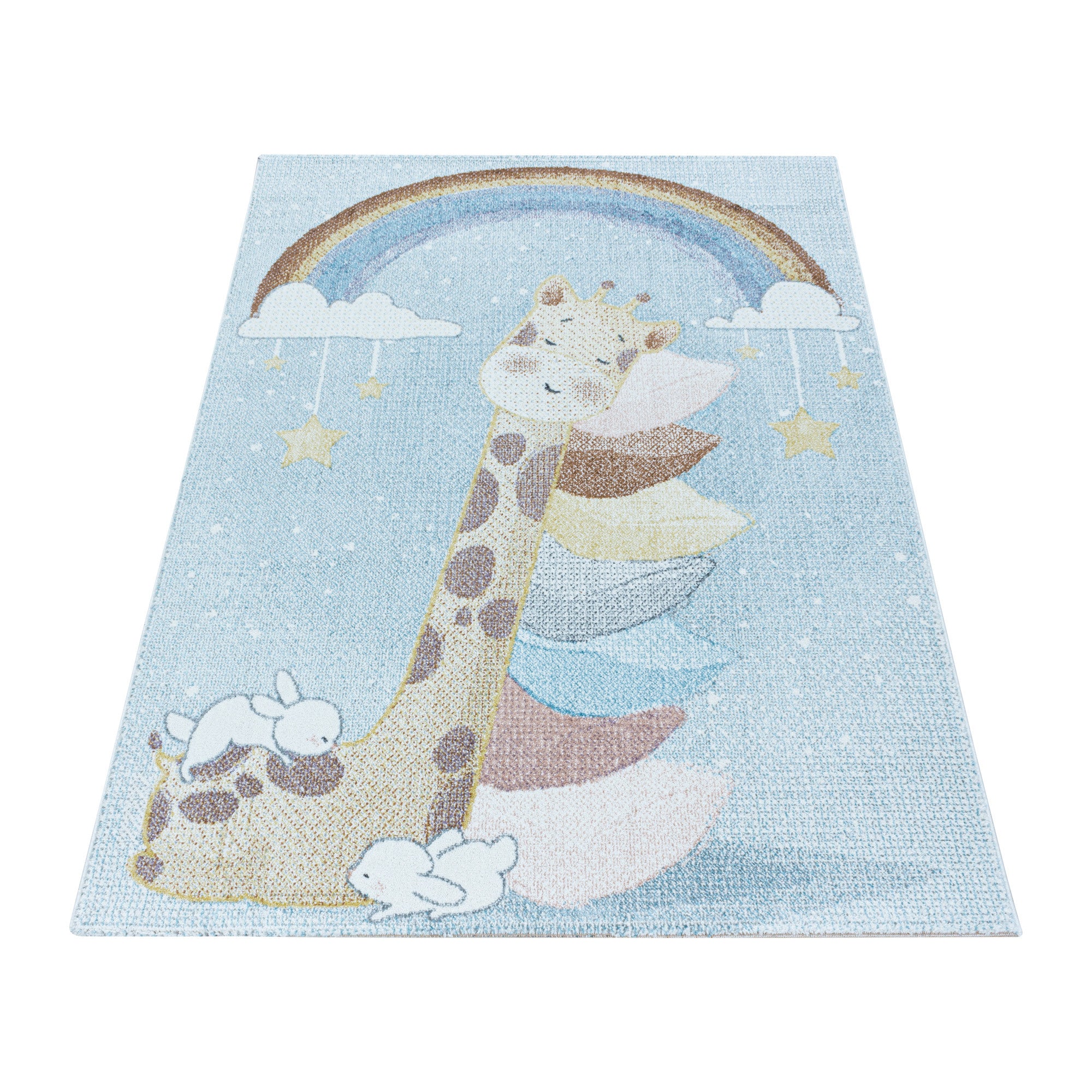Kinder-Teppich Giraffe Regenbogen Design