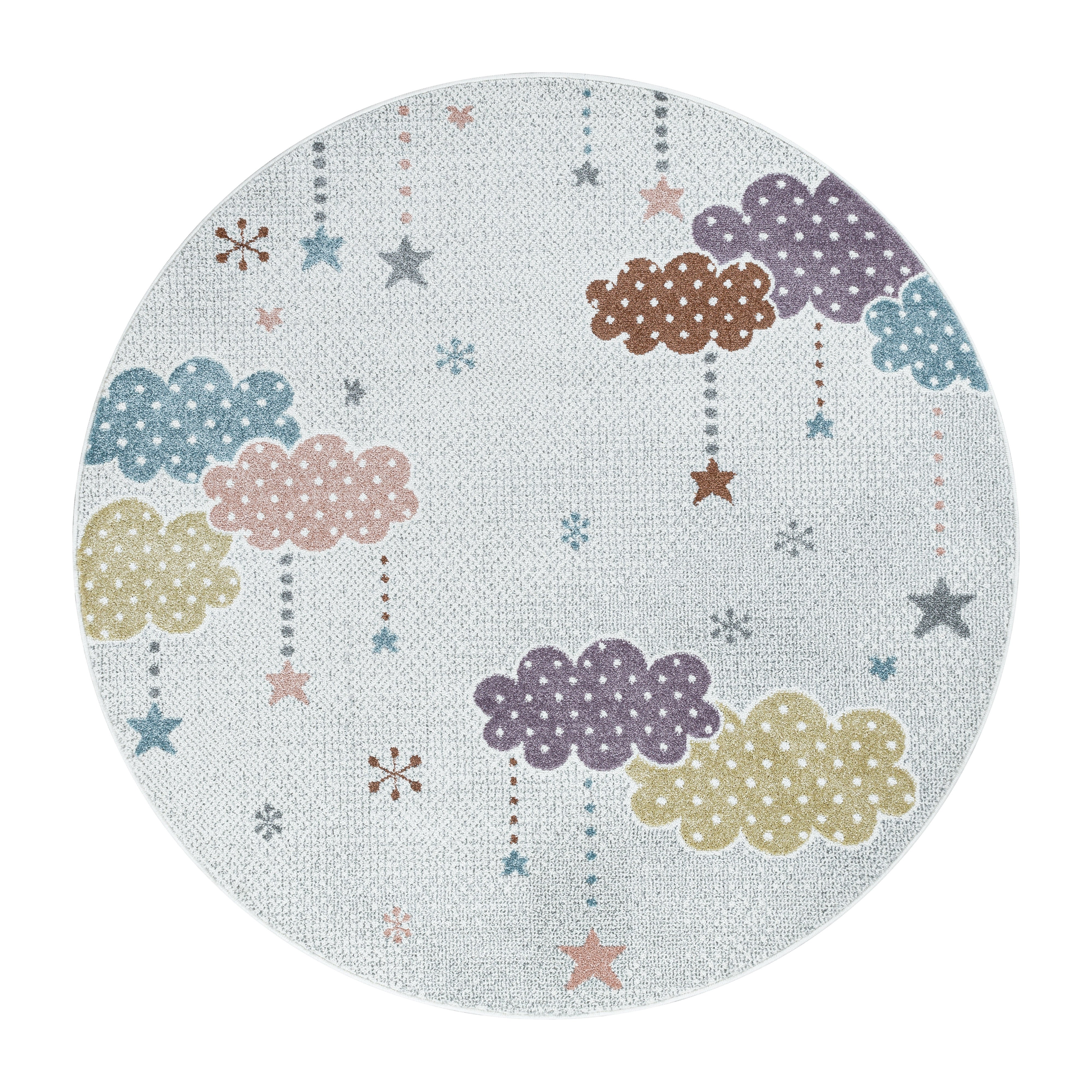 Kinder-Teppich Wolken Sterne Design verschieden Farben