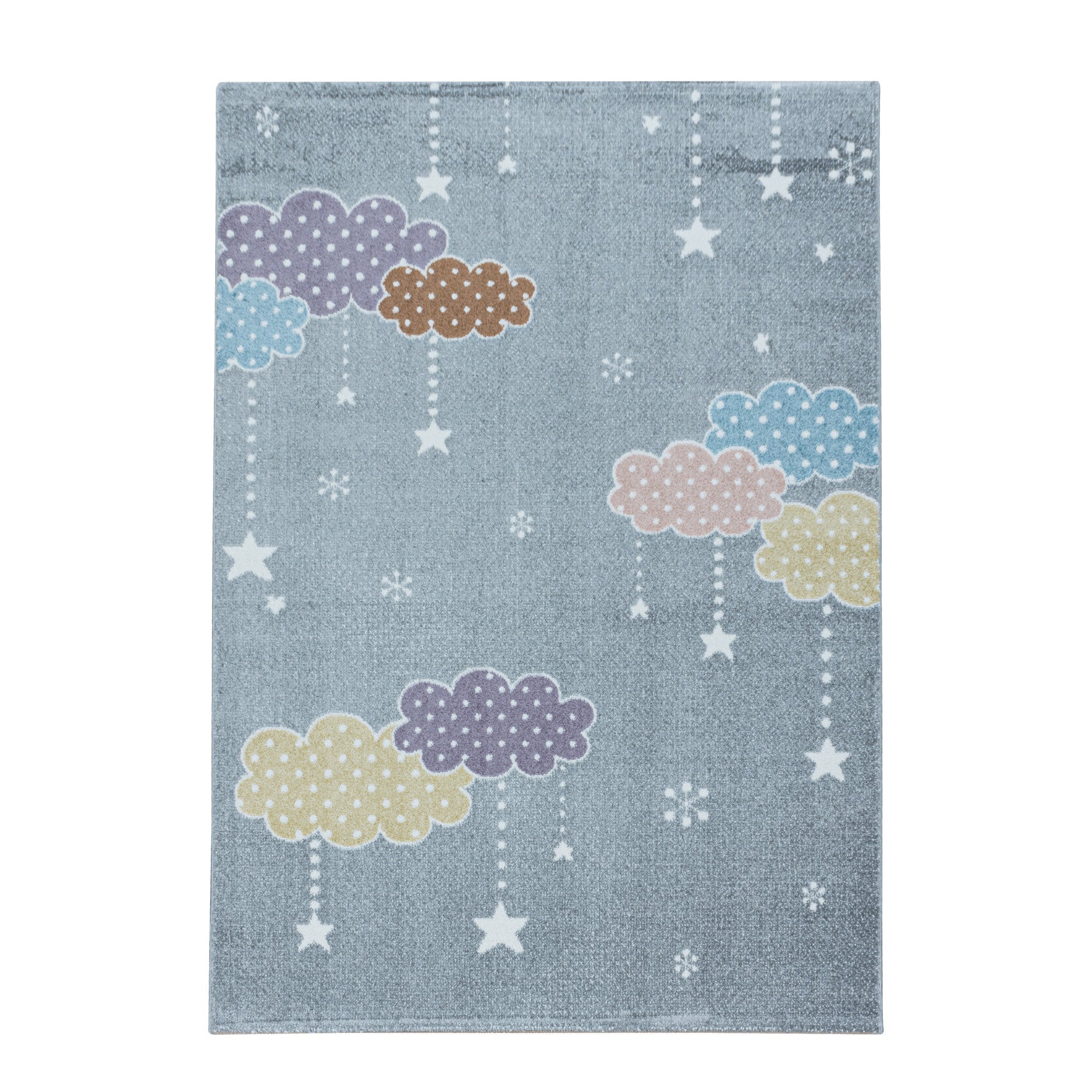 Kinder-Teppich Wolken Sterne Design verschieden Farben