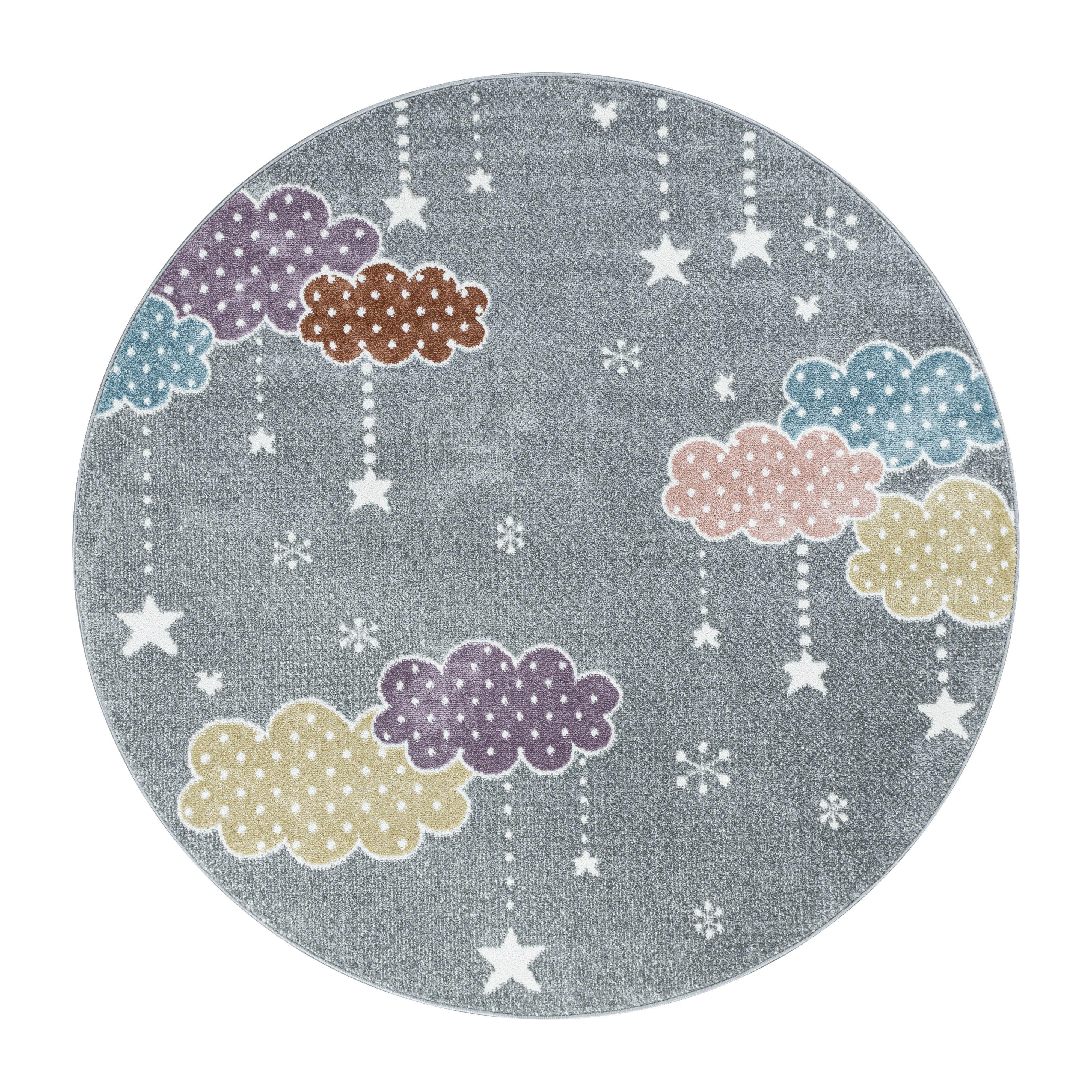 Kinder-Teppich Wolken Sterne Design verschieden Farben