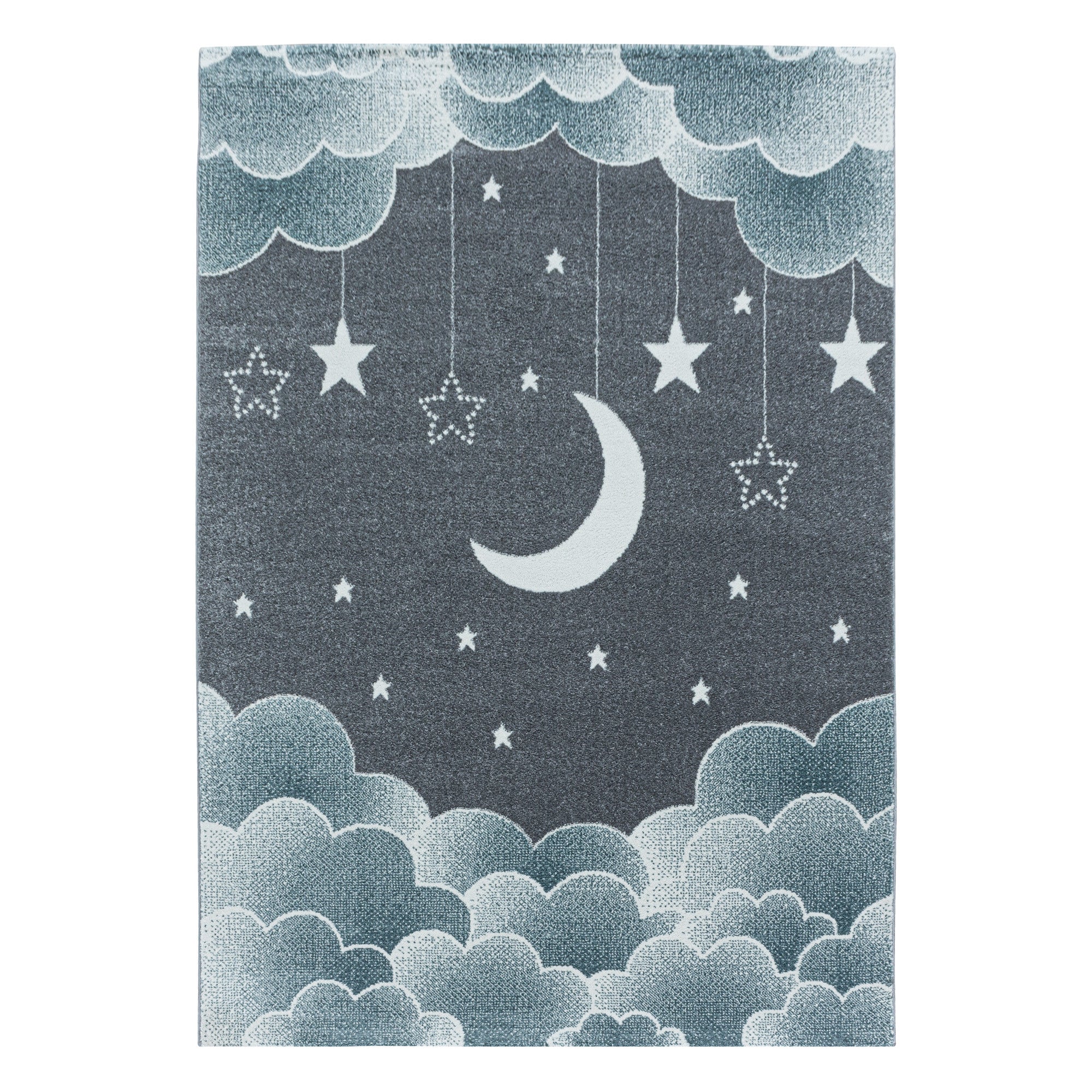 Kinder-Teppich Mond und Sterne Design in verschiedenen Farben