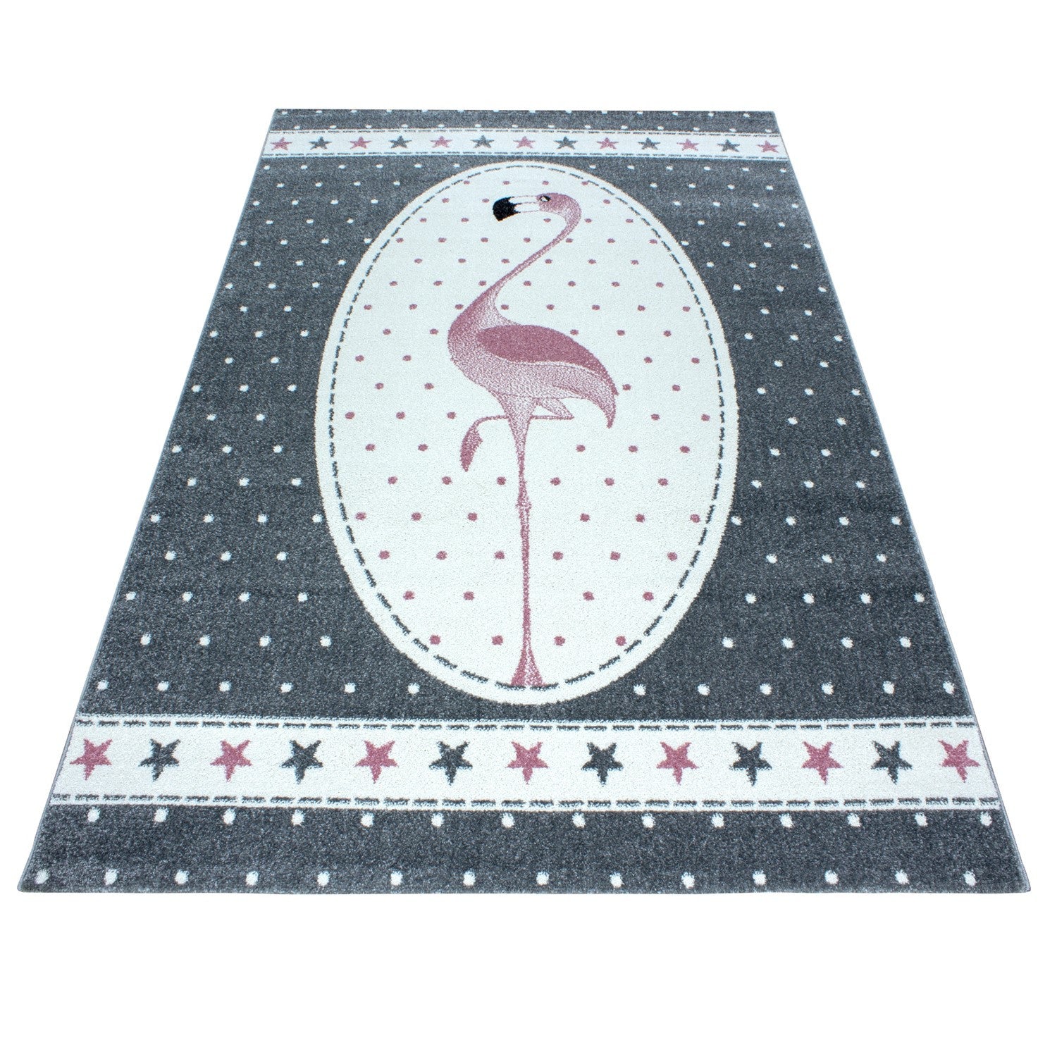 Kinder-Teppich rosa Flamingo-Design