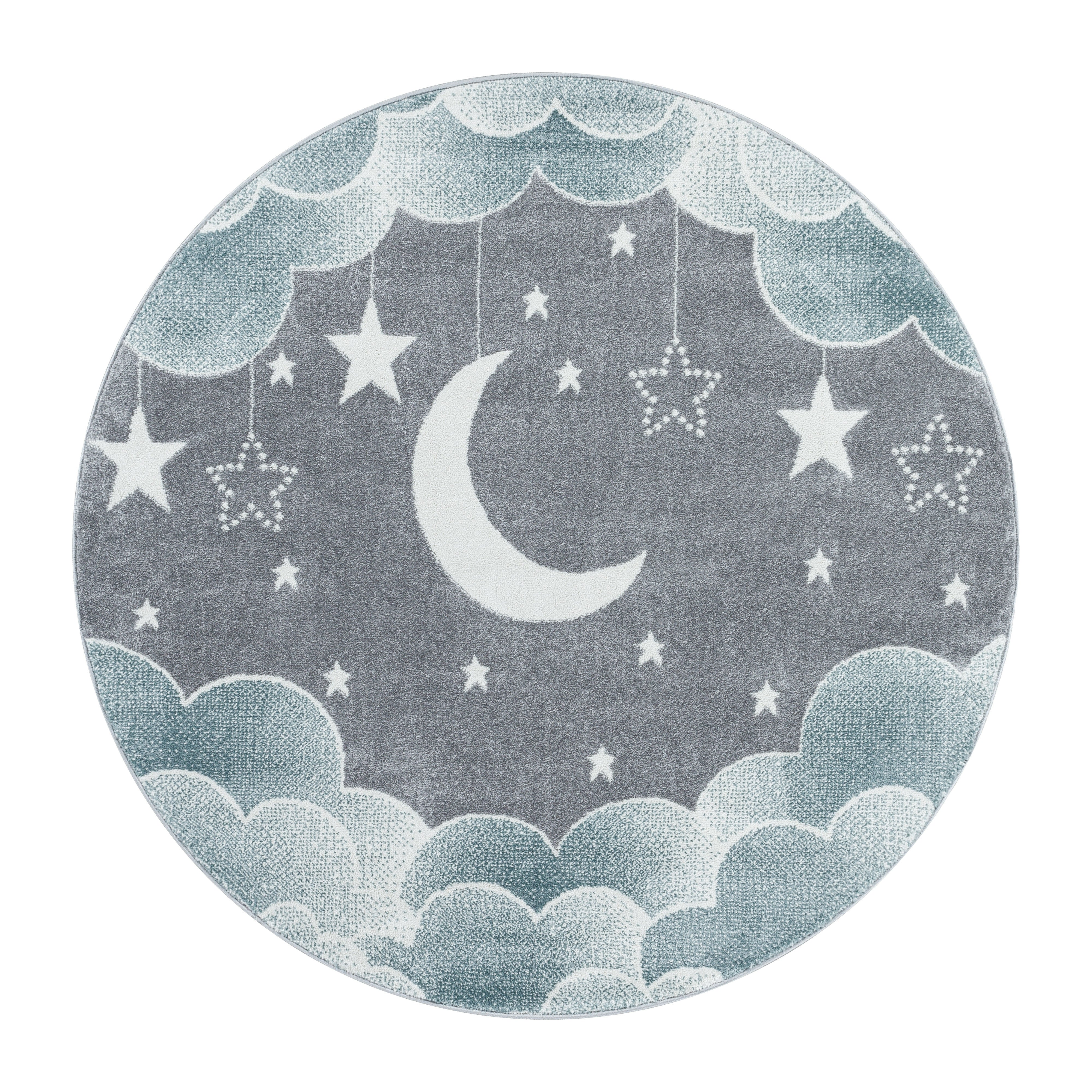 Kinder-Teppich Mond und Sterne Design in verschiedenen Farben