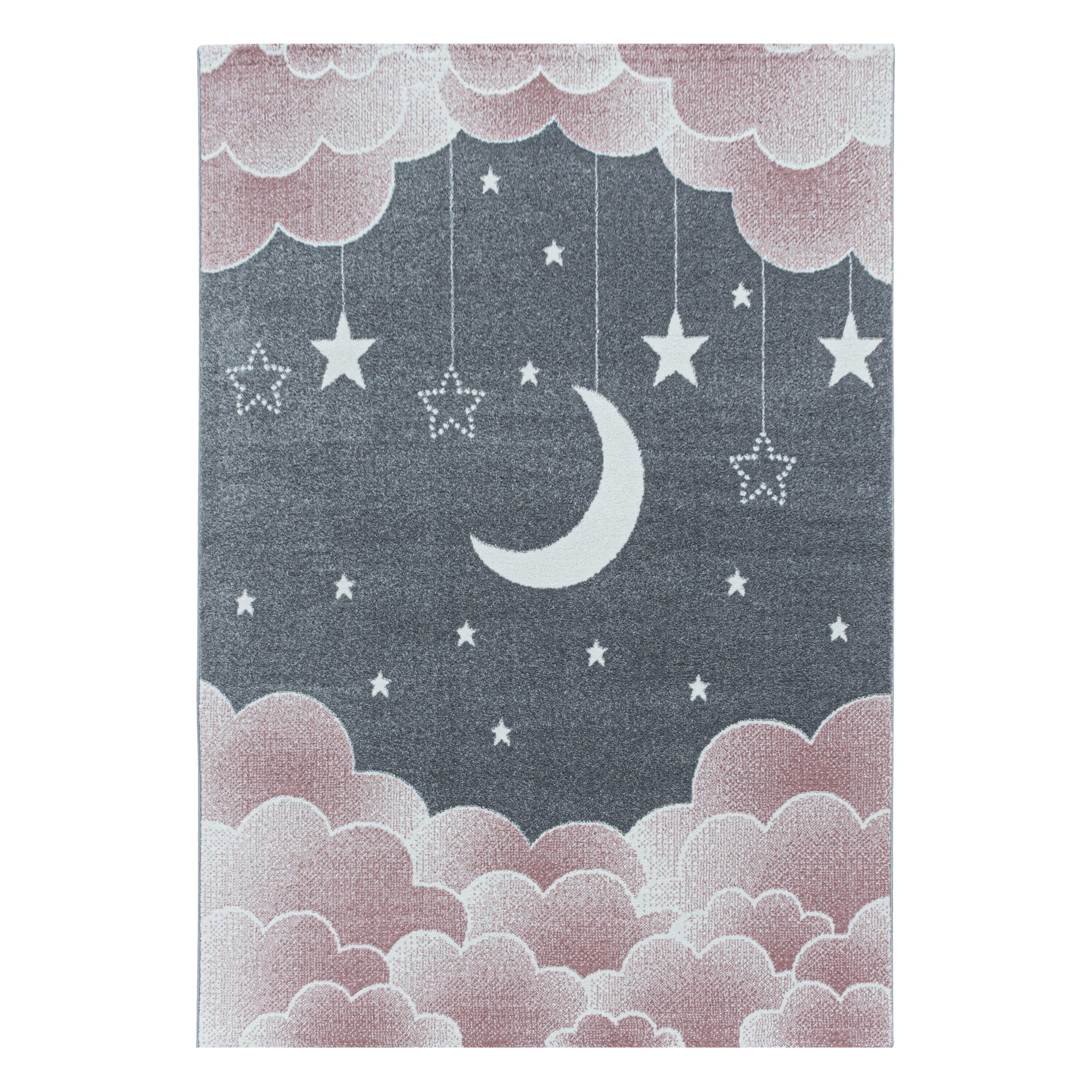 Kinder-Teppich Mond und Sterne Design in verschiedenen Farben