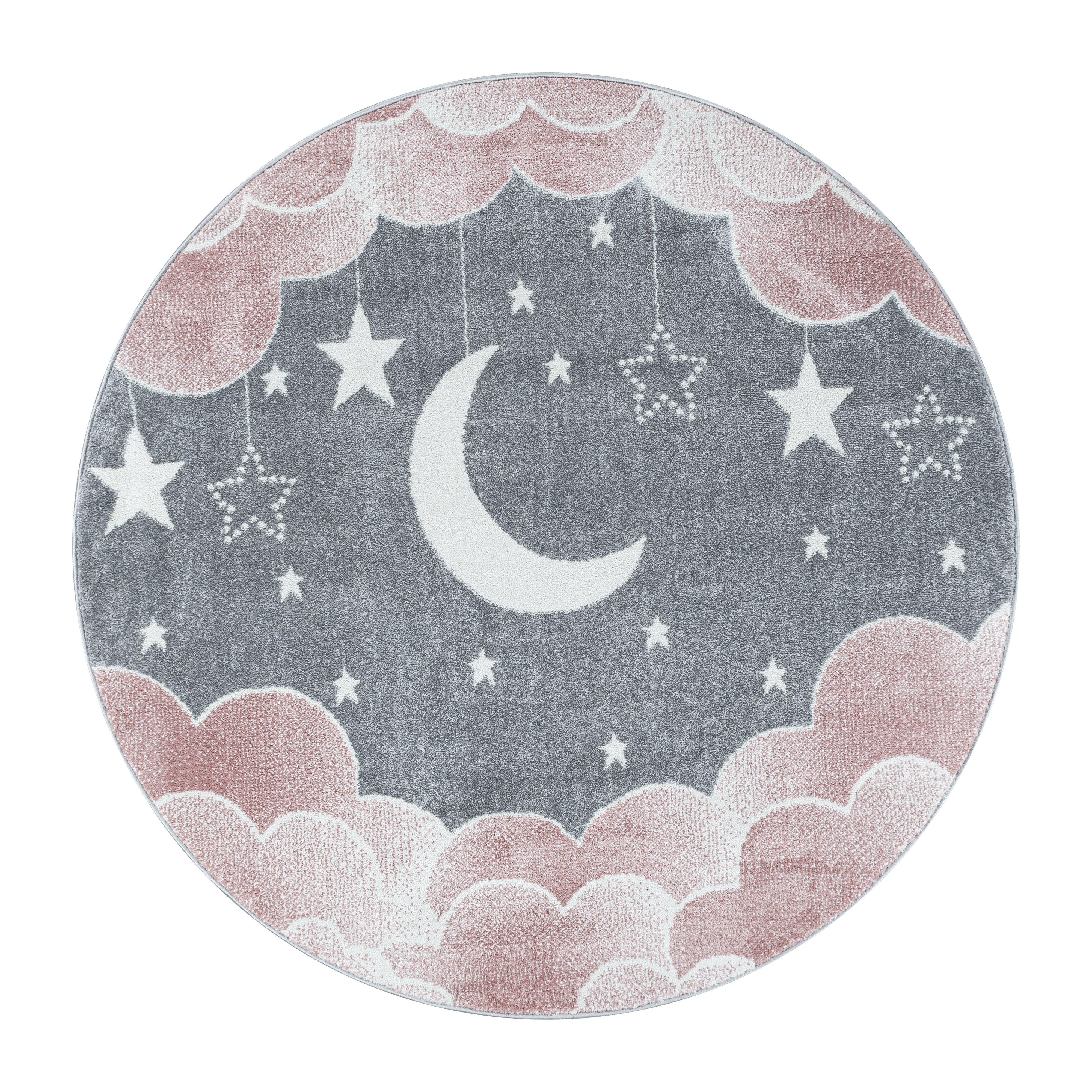 Kinder-Teppich Mond und Sterne Design in verschiedenen Farben