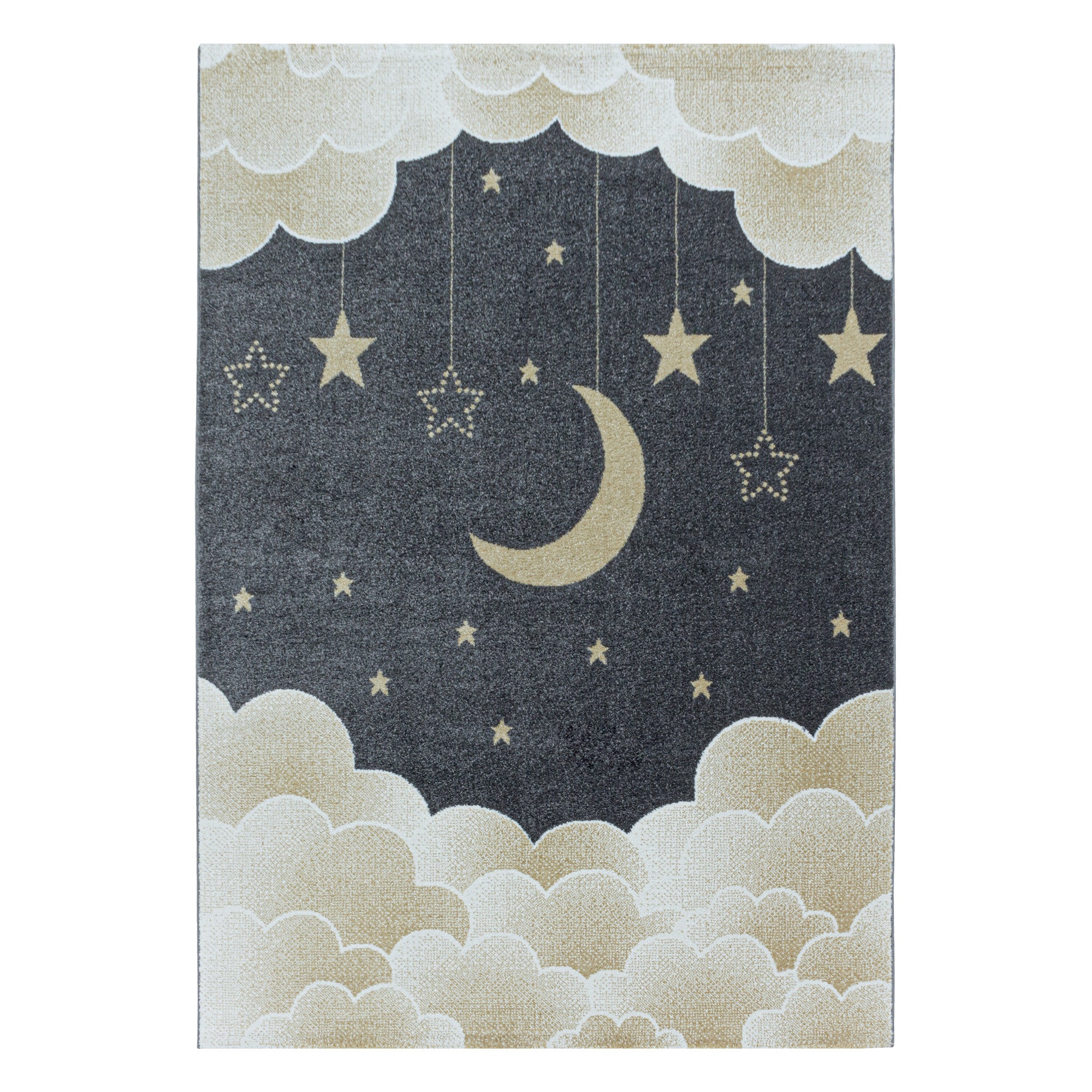 Kinder-Teppich Mond und Sterne Design in verschiedenen Farben