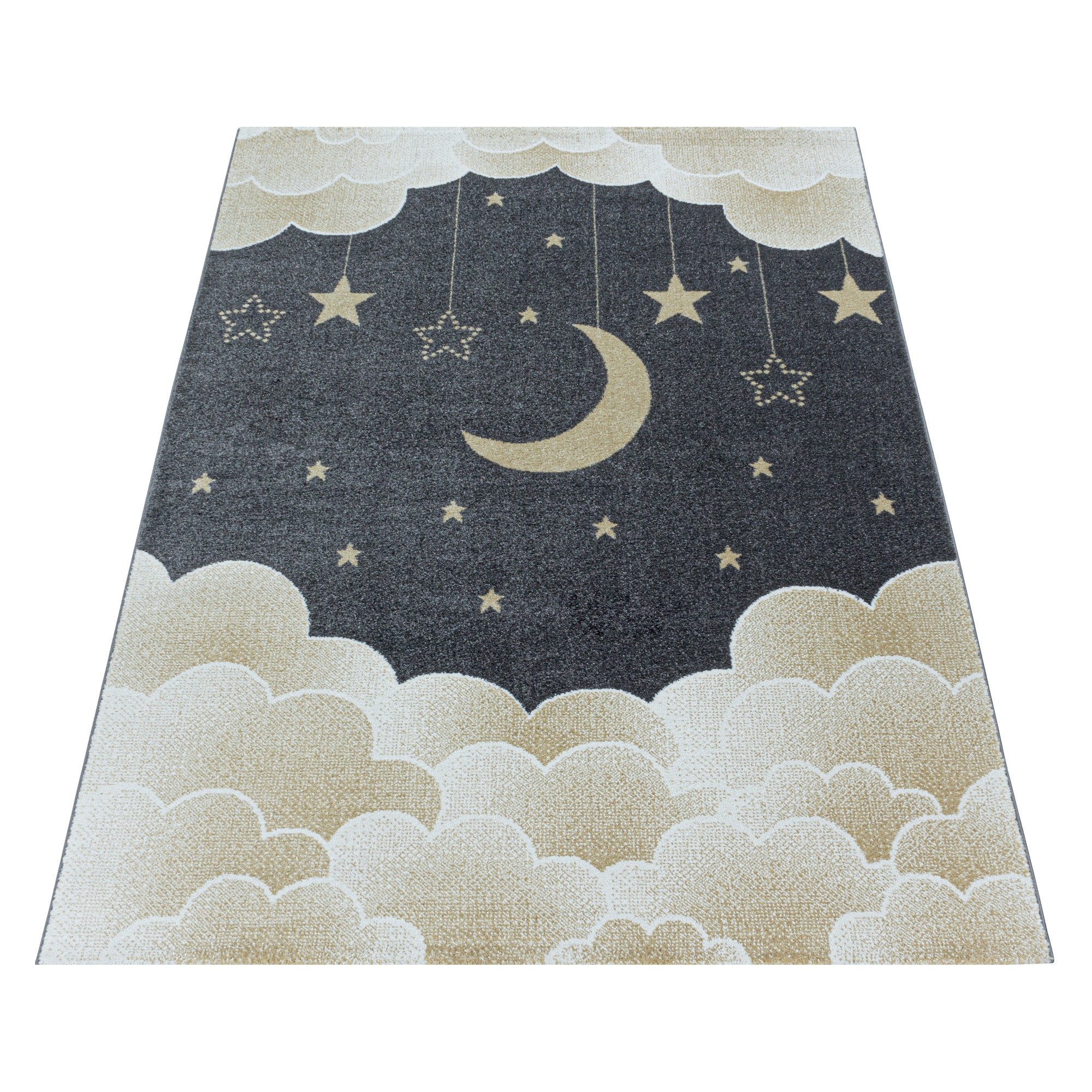 Kinder-Teppich Mond und Sterne Design in verschiedenen Farben