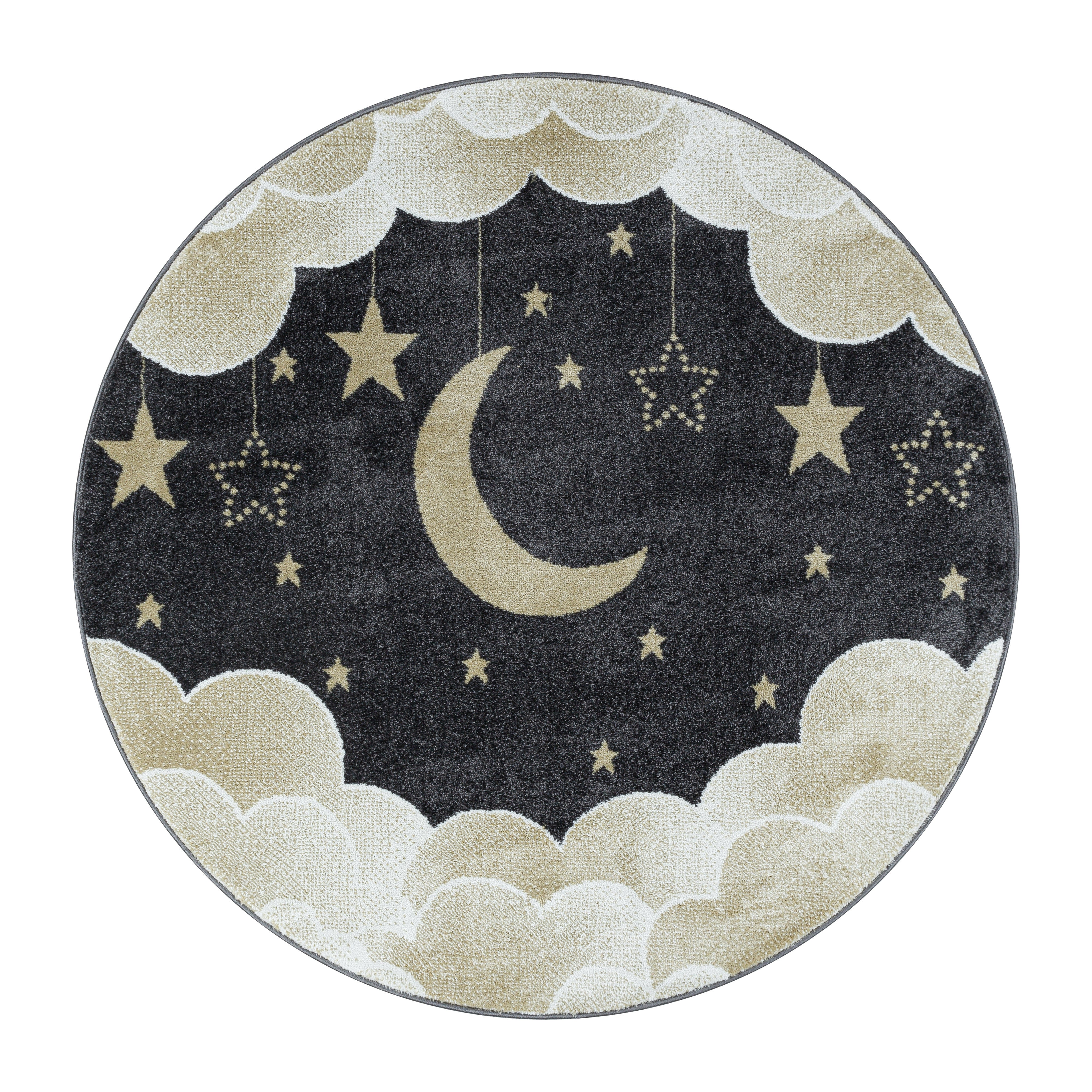Kinder-Teppich Mond und Sterne Design in verschiedenen Farben