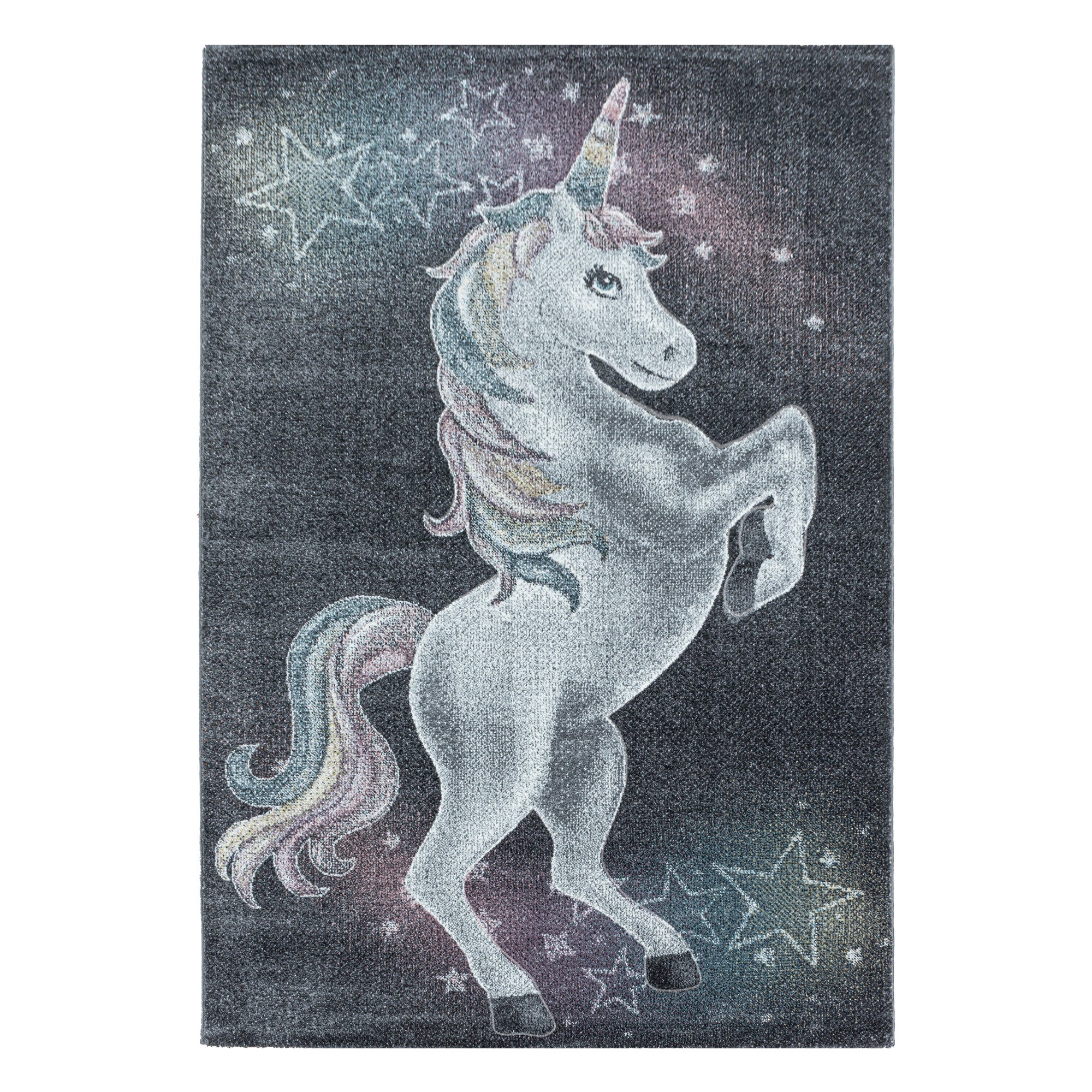 Kinder-Teppich niedliches Einhorn Design in verschiedenen Farben