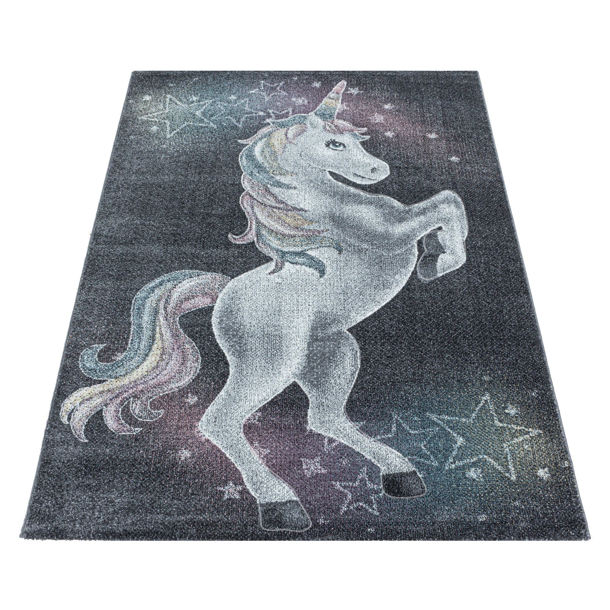 Kinder-Teppich niedliches Einhorn Design in verschiedenen Farben