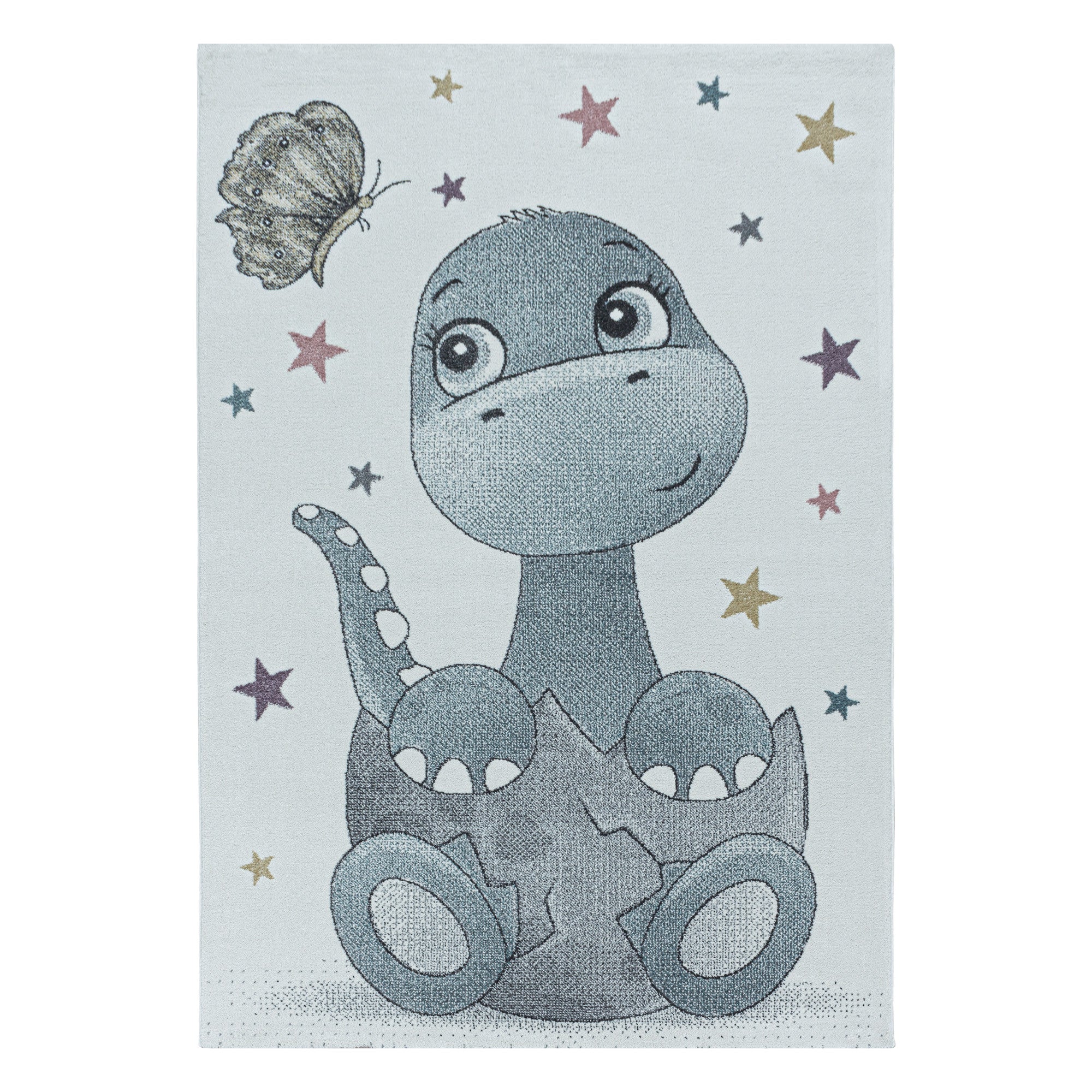 Kinder Teppich Kinderzimmer für Jungs und Mädchen weich Dinosaurier Design bunt aus Regenbogen Fußball UVM. aus Polypropylen