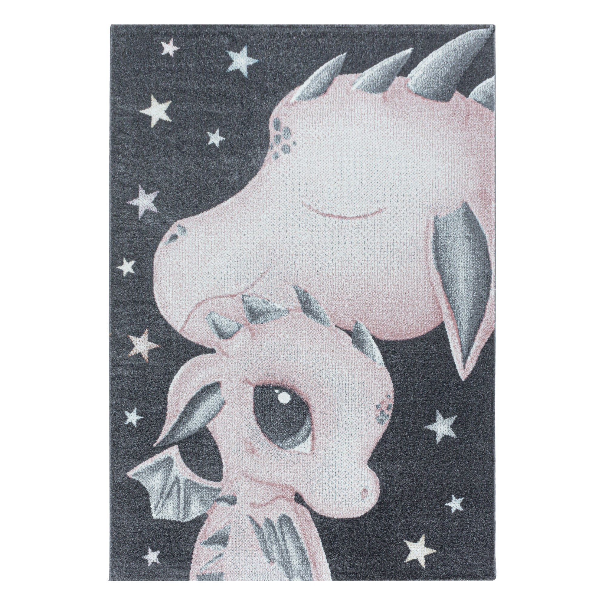Kinder-Teppich rosa und blau Drachen Design niedlich